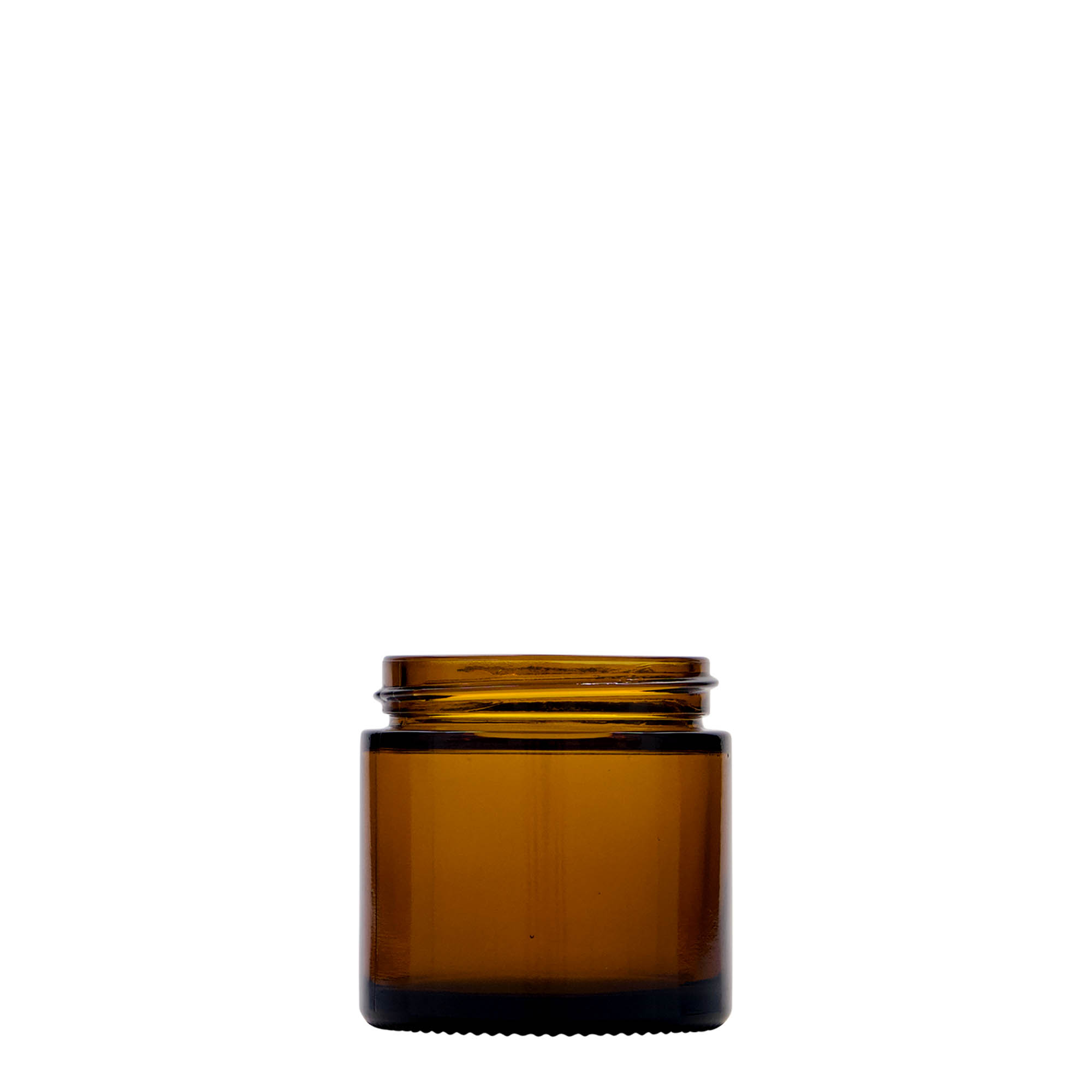 60 ml cosmetic jar 'Brown Line', glass, brown, closure: screw cap 60 ml cosmetic jar 'Brown Line', glass, brown, closure: screw cap