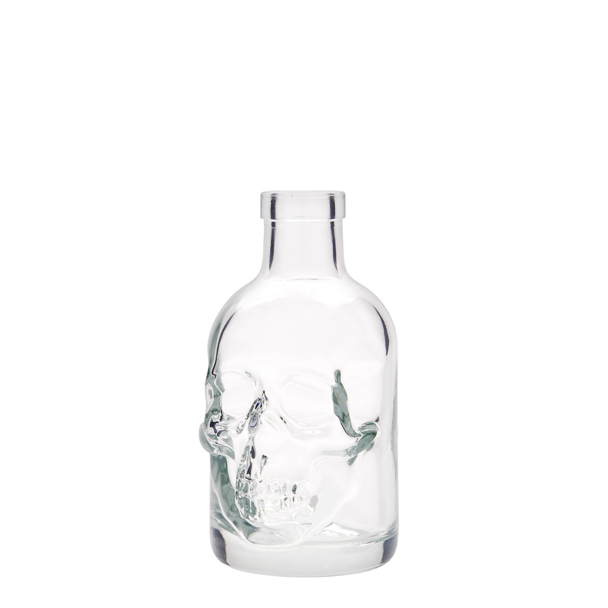 200 ml glass bottle 'Skull', opening: cork