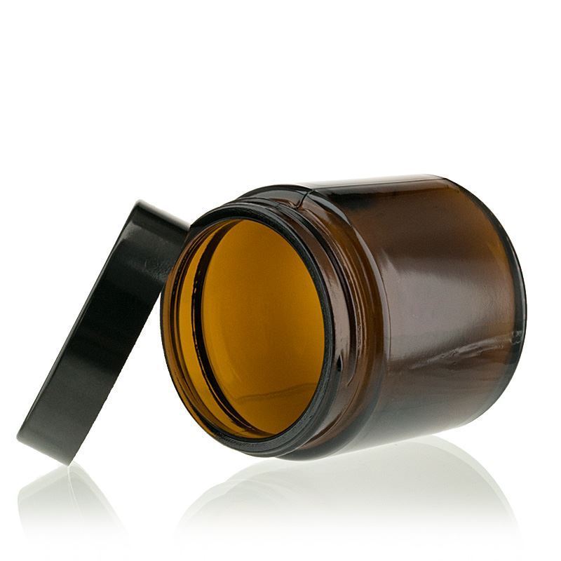 120 ml jar 'Brown Line', glass, brown, opening: screw cap 120 ml jar 'Brown Line', glass, brown, opening: screw cap