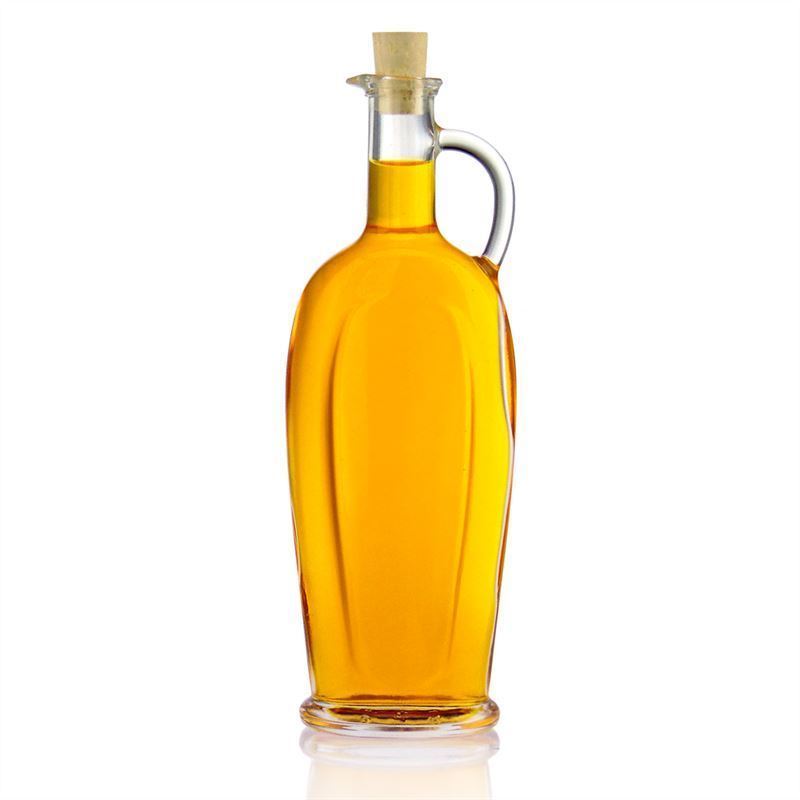 500 ml glass bottle 'Eleganta', oval, opening: cork