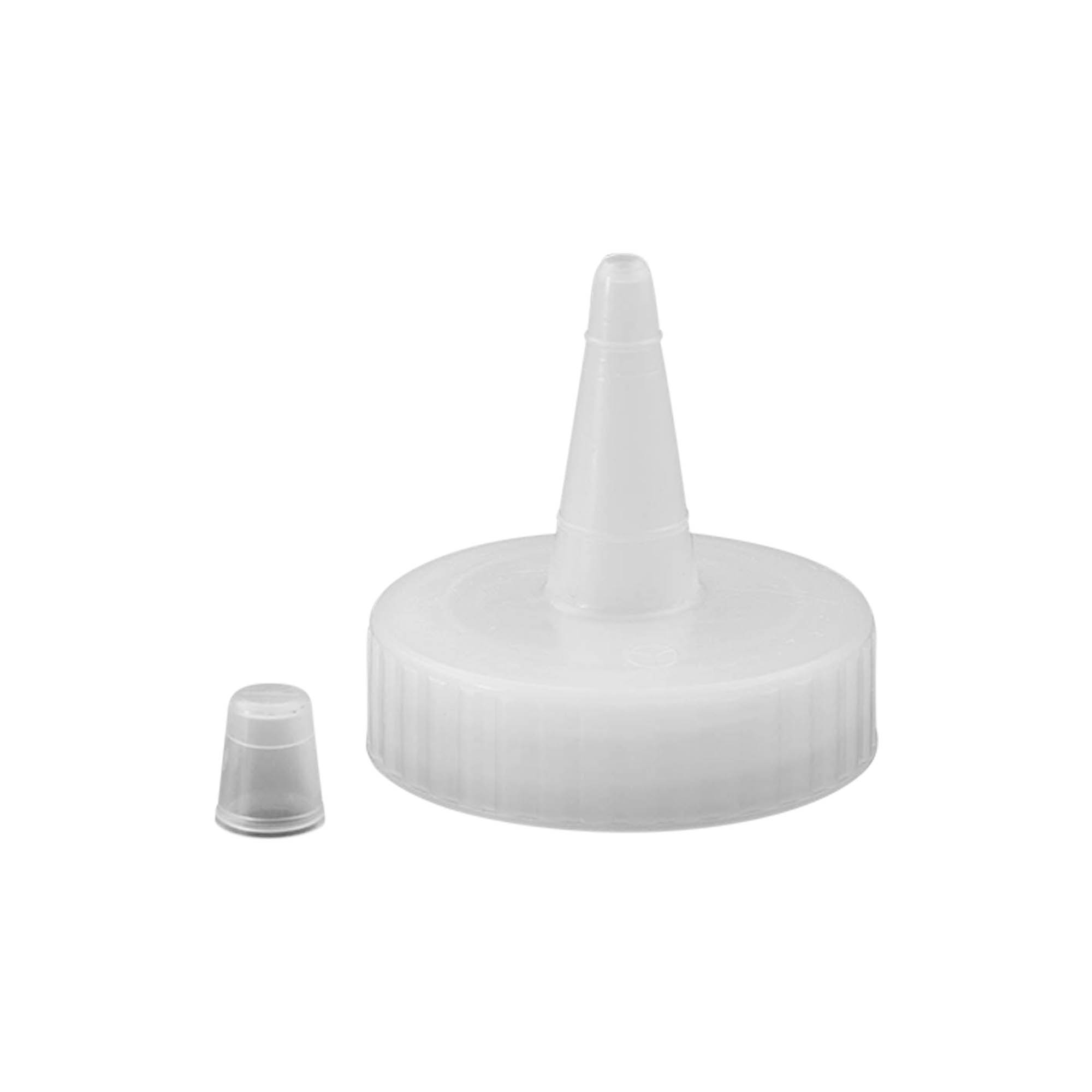 Screw cap with nozzle, PP plastic, white, for opening: 38/400 Screw cap with nozzle, PP plastic, white, for opening: 38/400