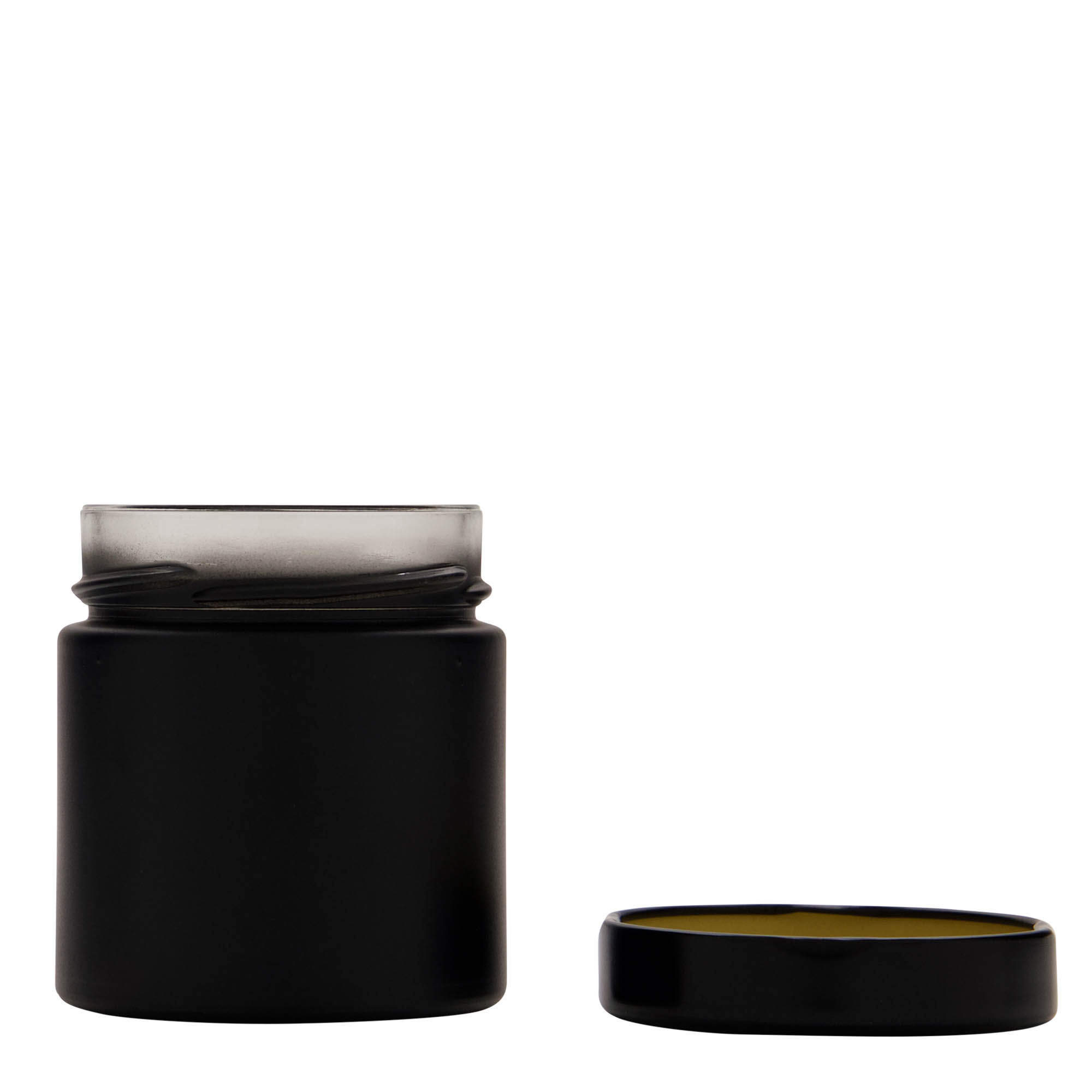 212 ml round jar 'Aurora', black, closure: deep twist off (DTO 66)