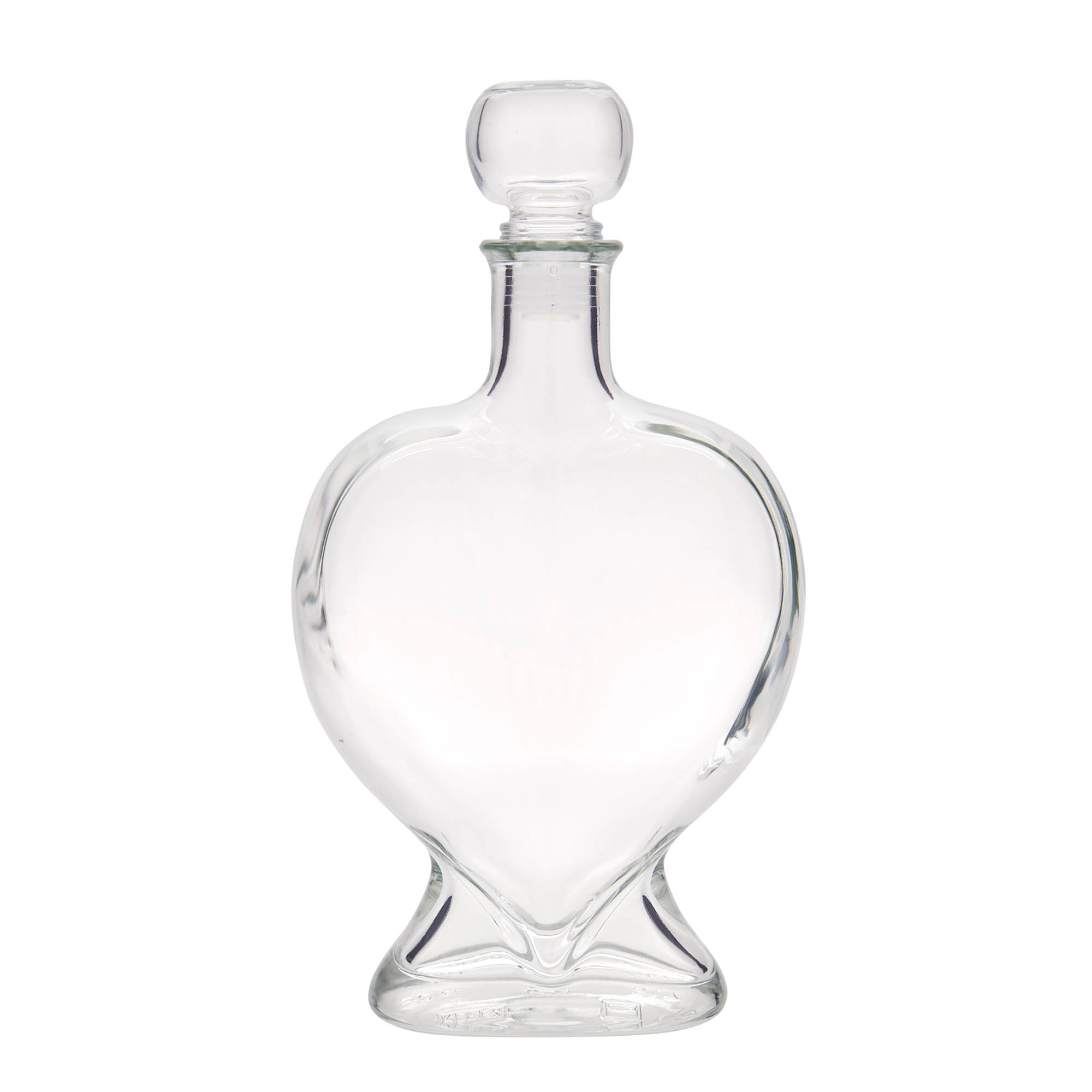 500 ml glass bottle 'Heart', opening: cork