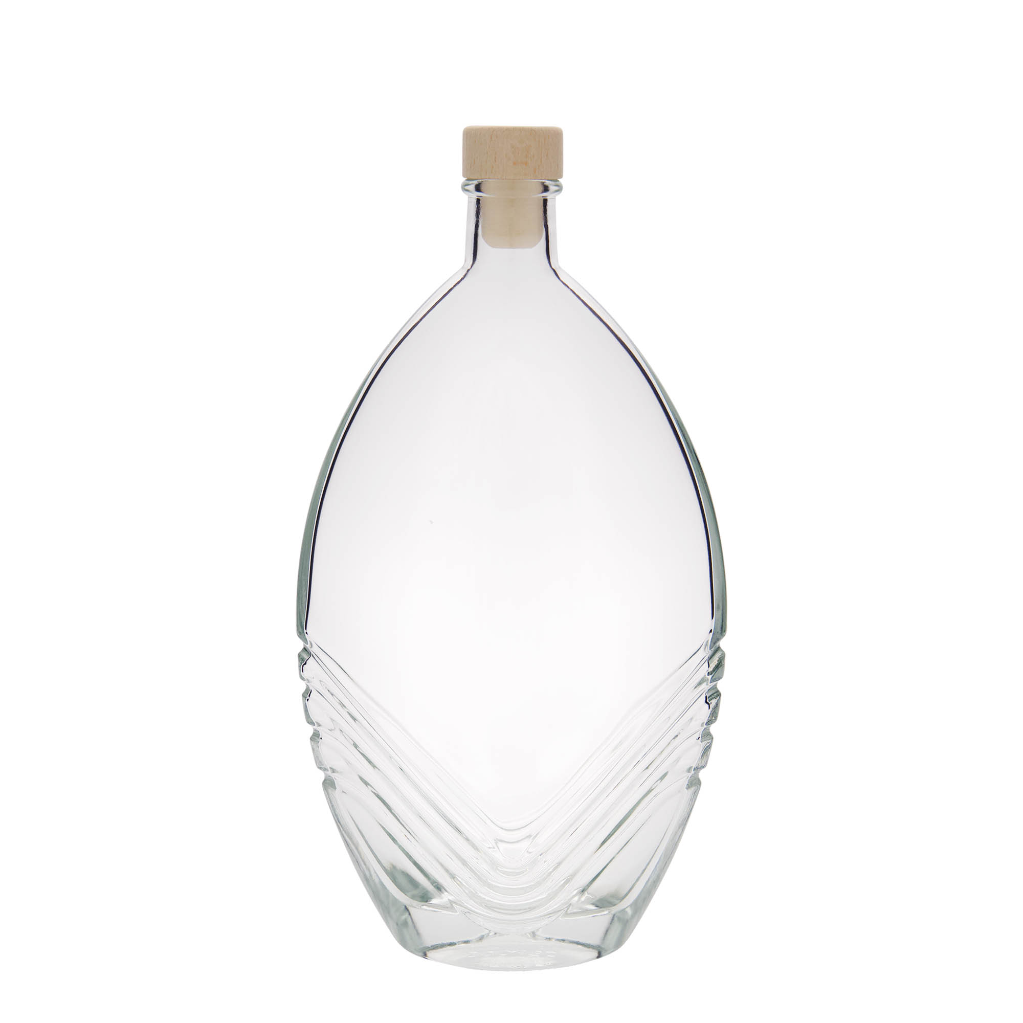 500 ml glass bottle 'Florence', oval, opening: cork