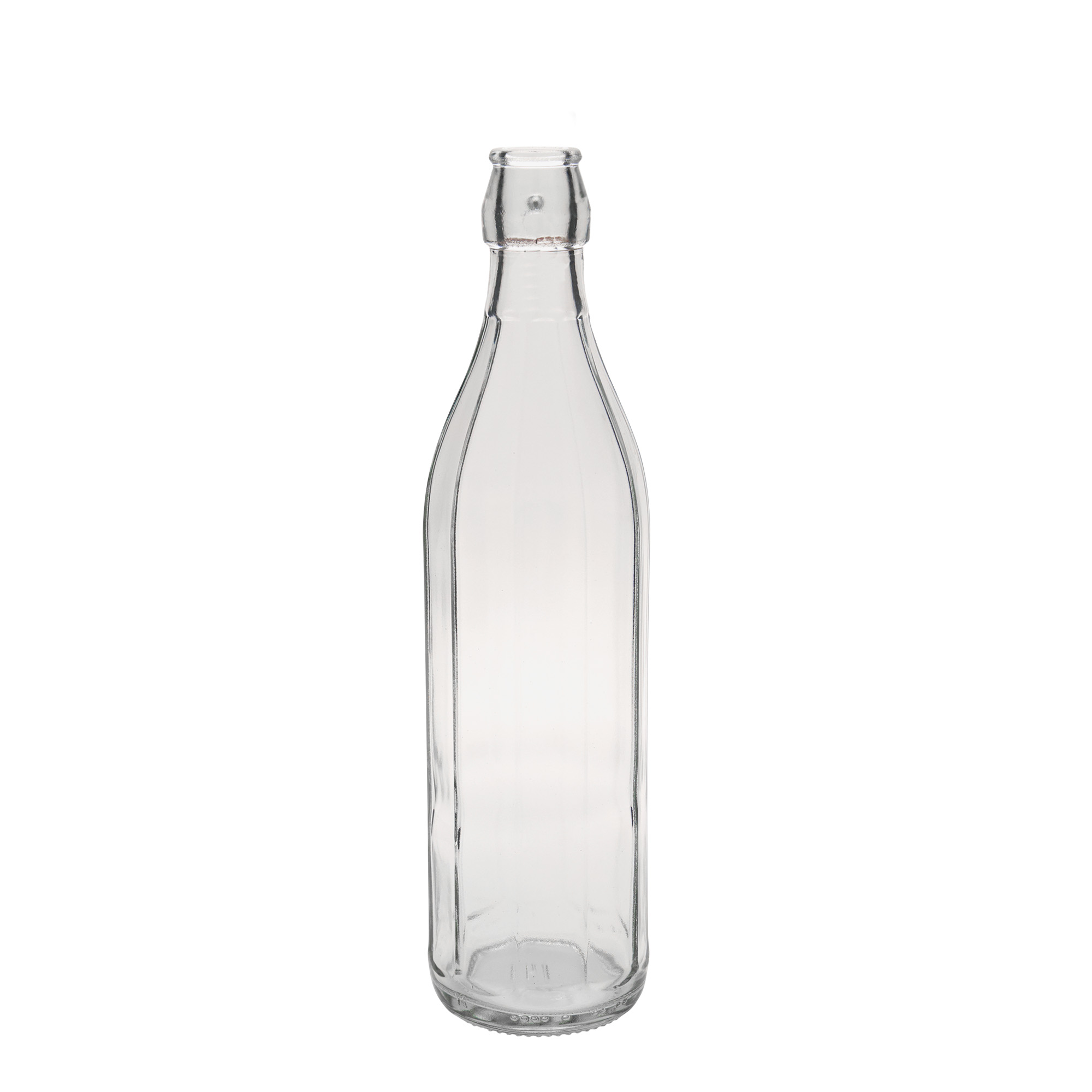 750 ml glass bottle 'Bravo', decagonal, opening: swing top closure