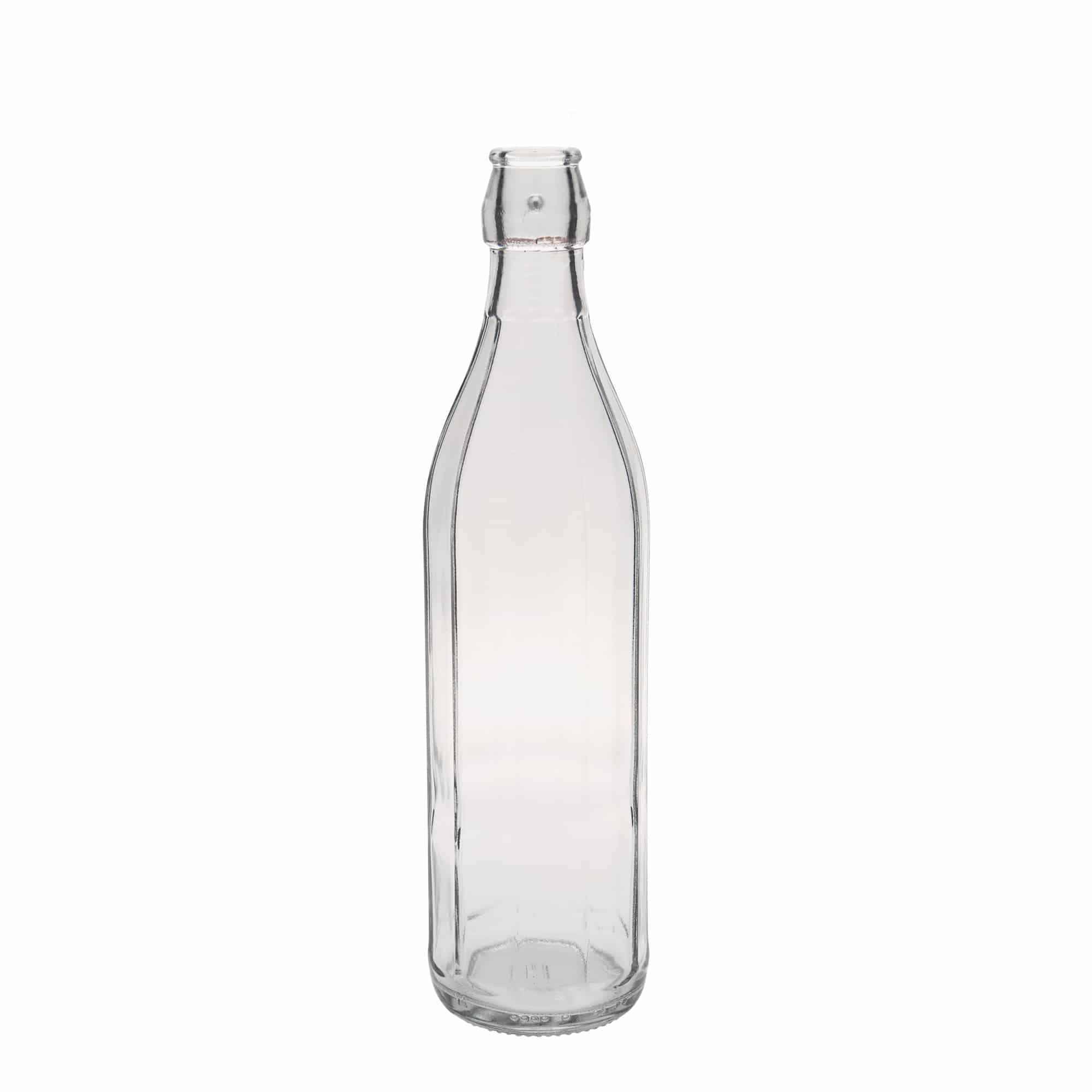 750 ml glass bottle ‘Bravo’, decagonal, opening: swing top closure