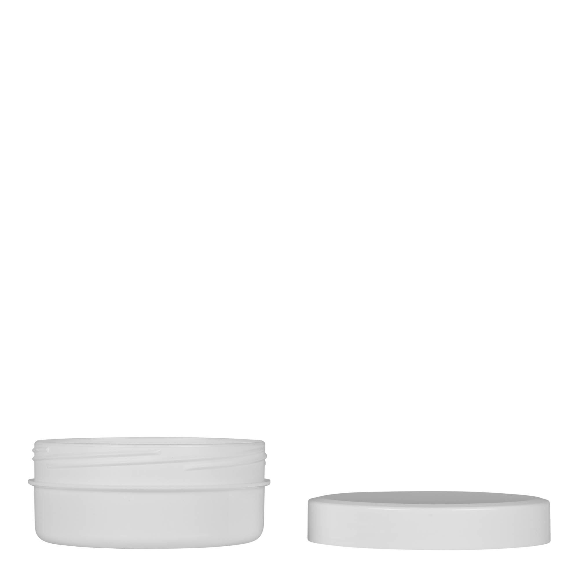 125 ml plastic jar 'White Line', PP, white, opening: screw cap 125 ml plastic jar 'White Line', PP, white, opening: screw cap