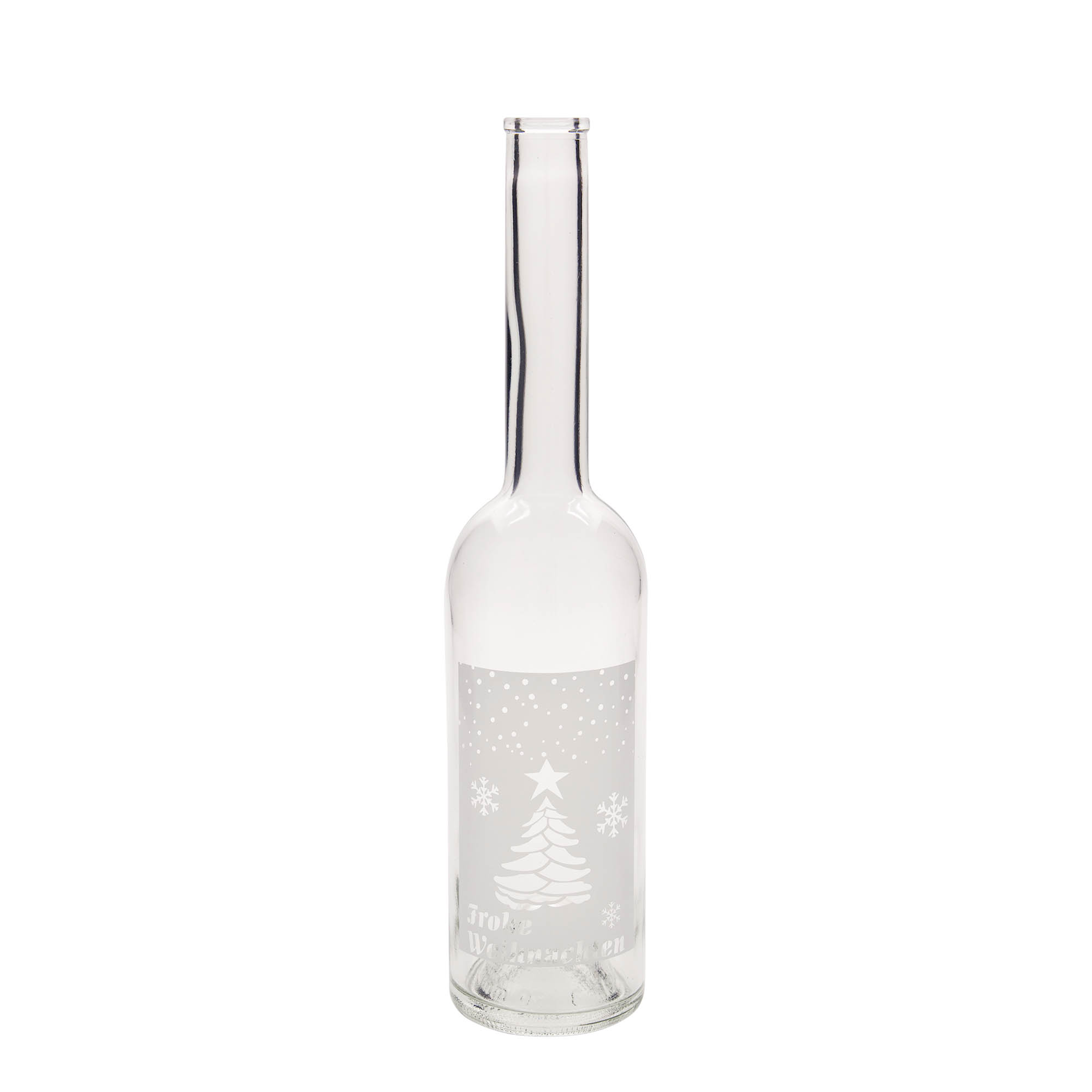 500 ml glass bottle 'Opera', design: White Christmas, opening: cork 500 ml glass bottle 'Opera', design: White Christmas, opening: cork