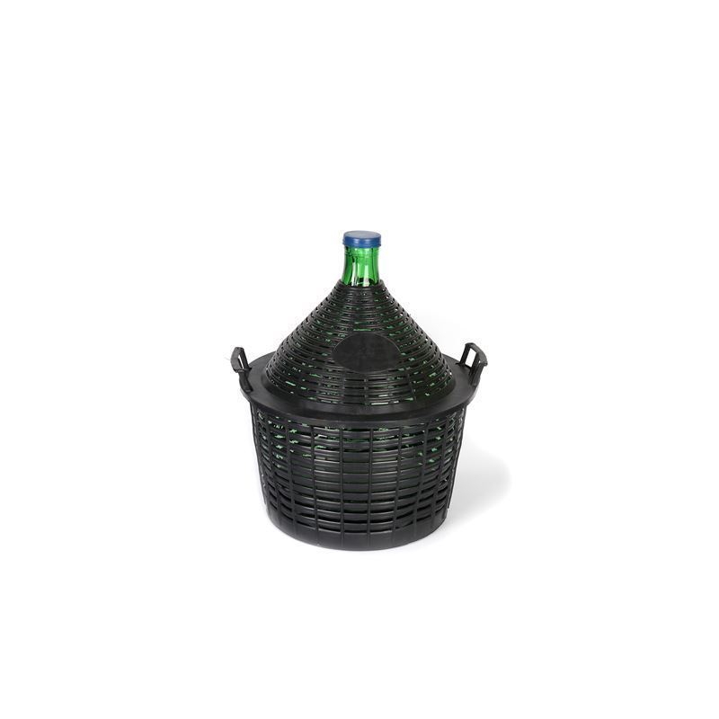 20 l narrow-necked glass bottle, green, opening: slip lid