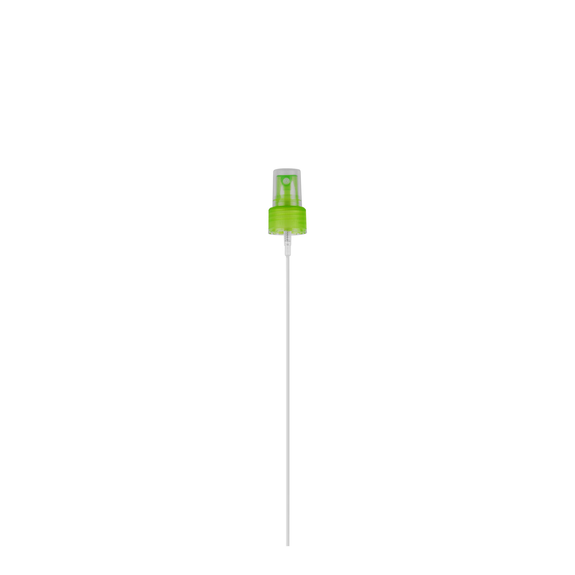 Screw cap with atomiser, PP plastic, green, for opening: GPI 24/410