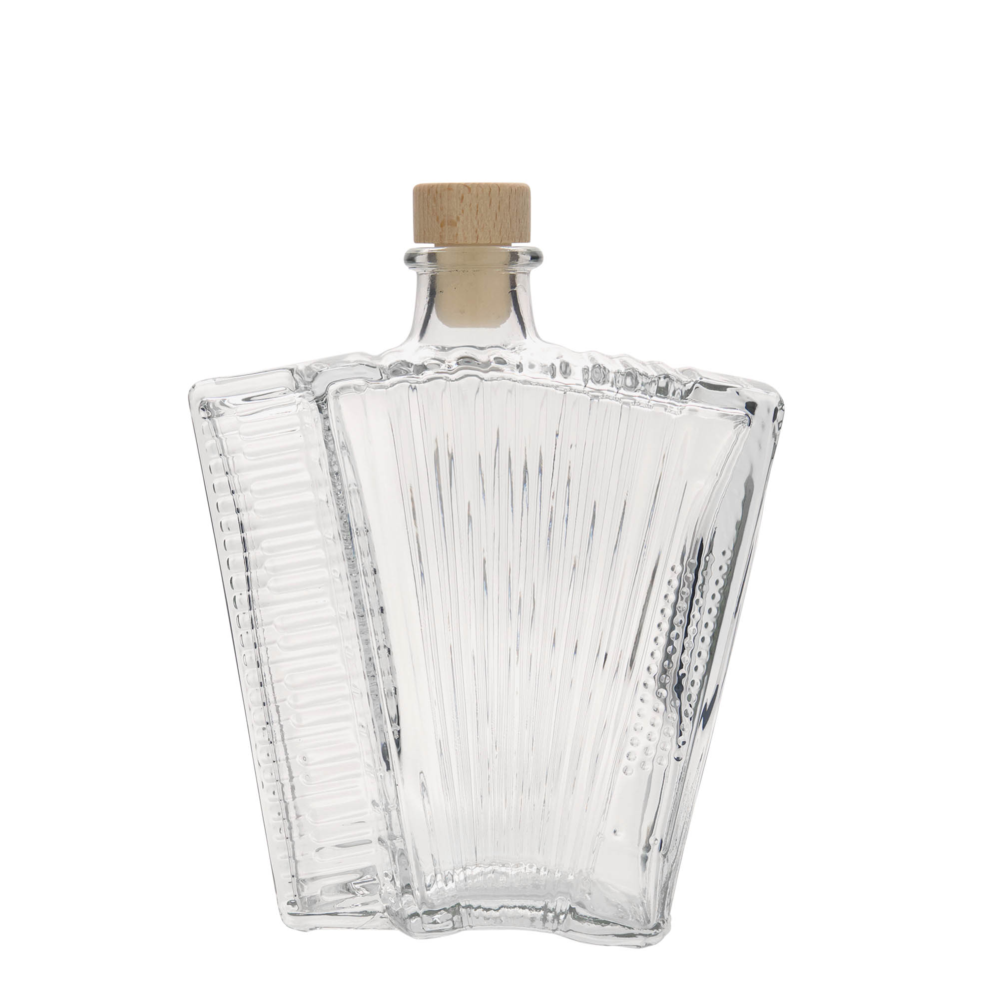 500 ml glass bottle 'Accordion', opening: cork