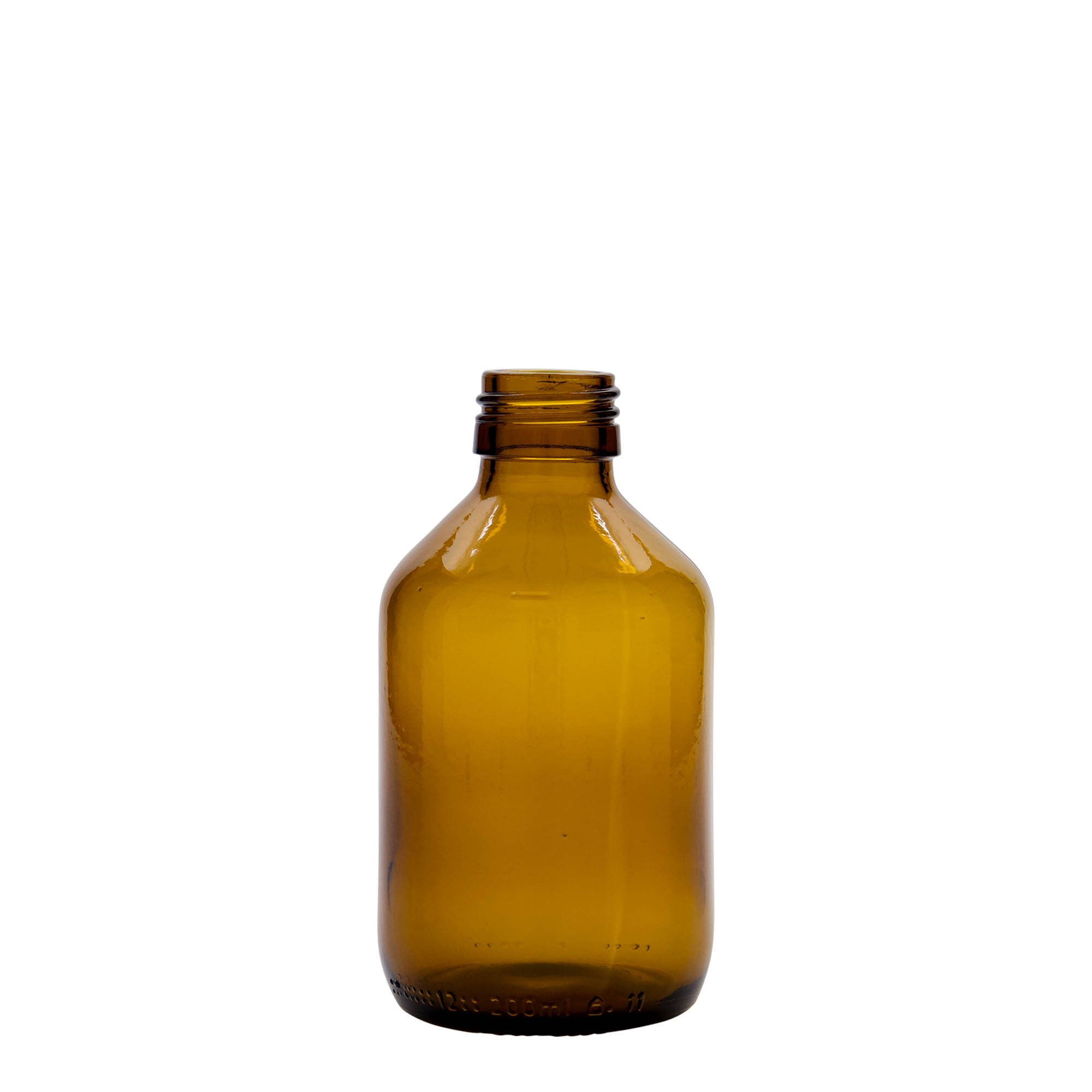 200 ml medicine bottle, brown, glass, opening: PP 28