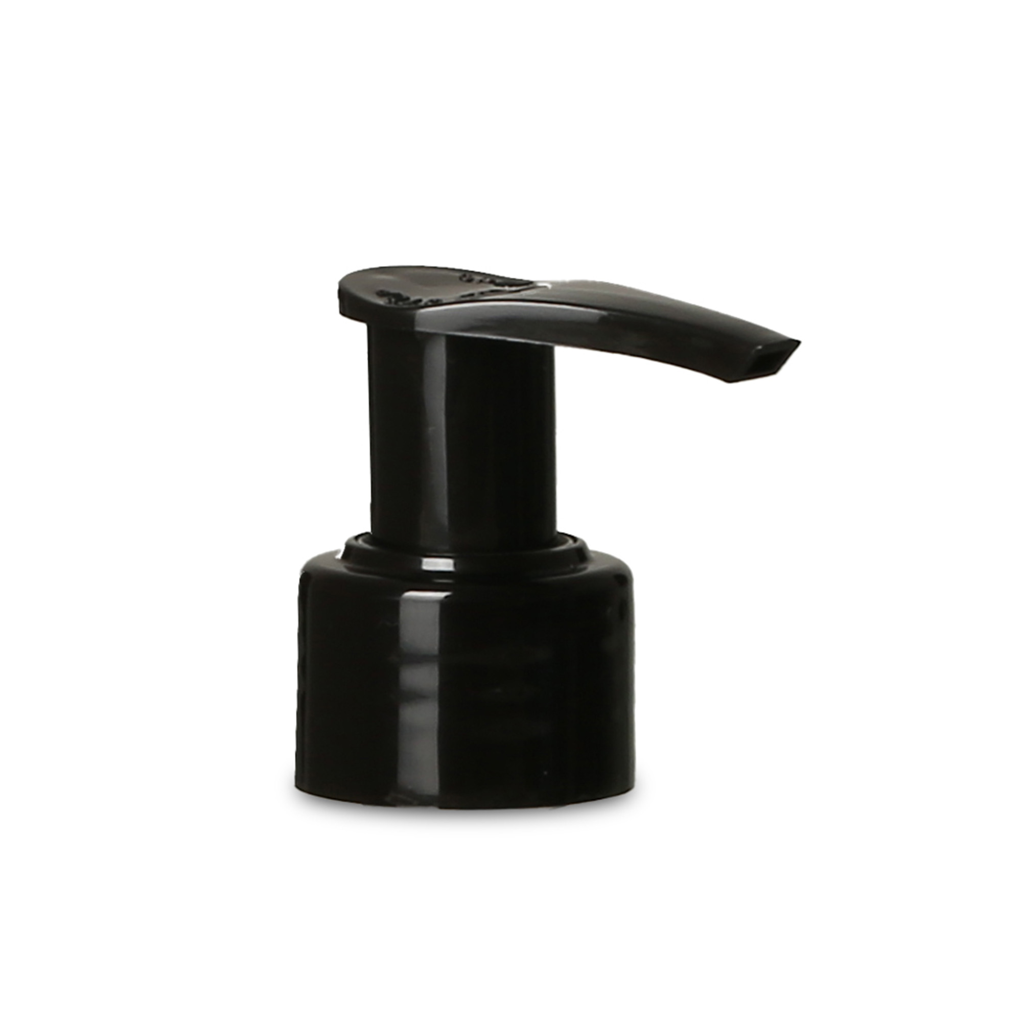 Screw cap with dispenser pump, black PP plastic, for neck: PP 28 Screw cap with dispenser pump, black PP plastic, for neck: PP 28