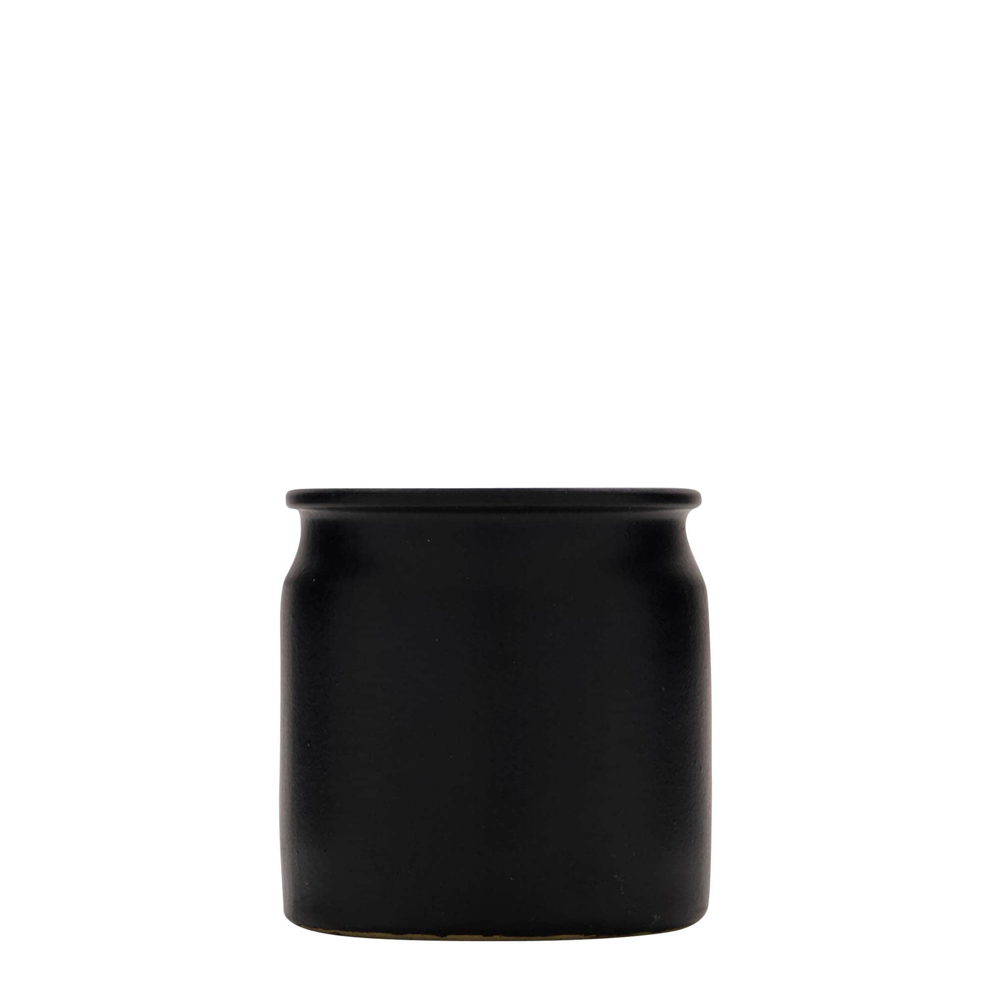 160 ml stoneware pot, ceramic, black, opening: cork