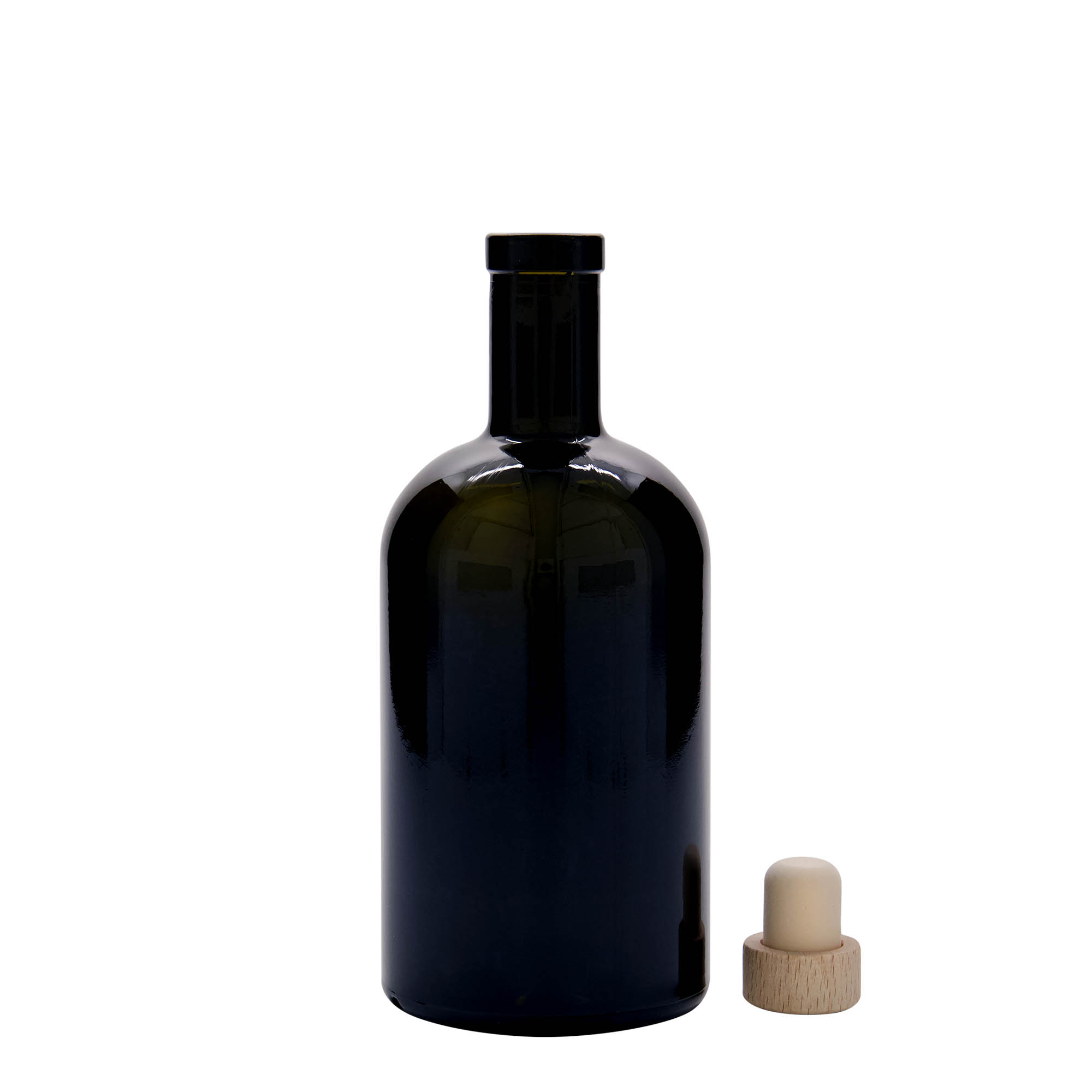 500 ml glass bottle 'Farmacia', antique green, opening: cork