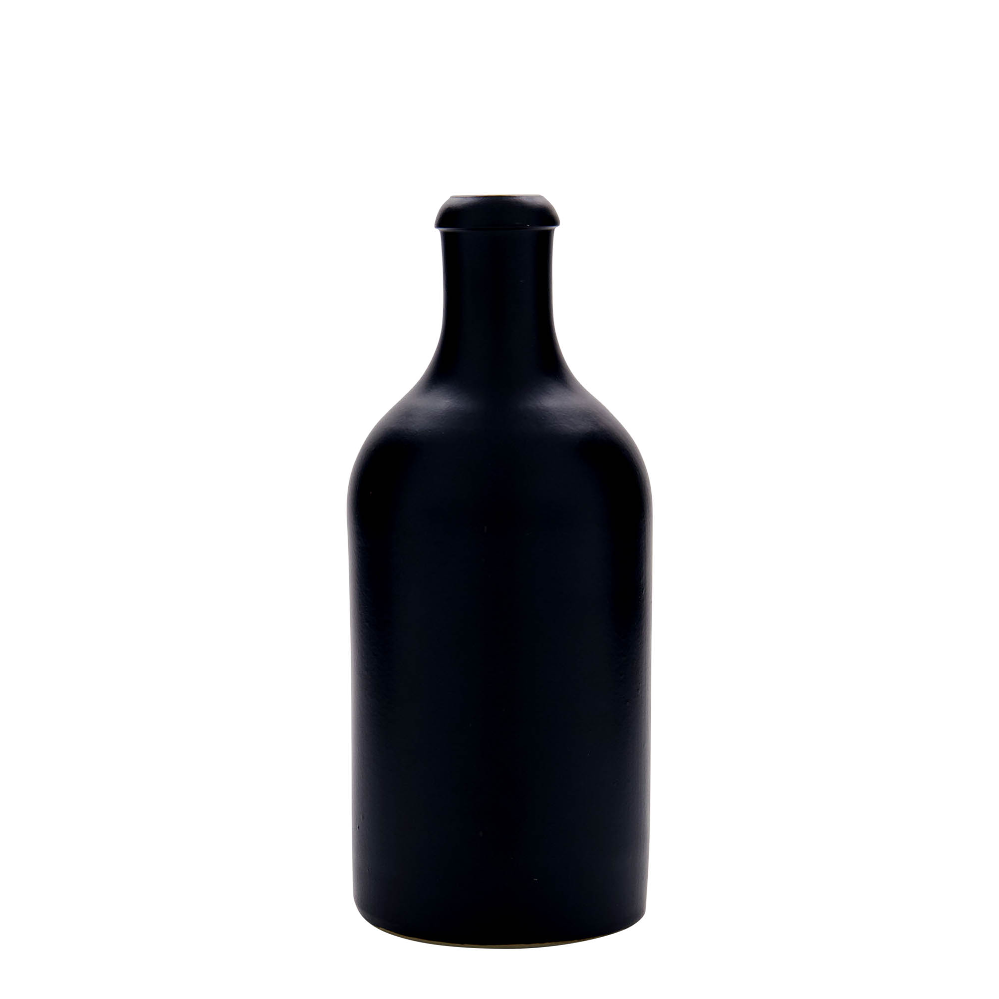 500 ml earthen jug, stoneware, black, closure: cork 500 ml earthen jug, stoneware, black, closure: cork