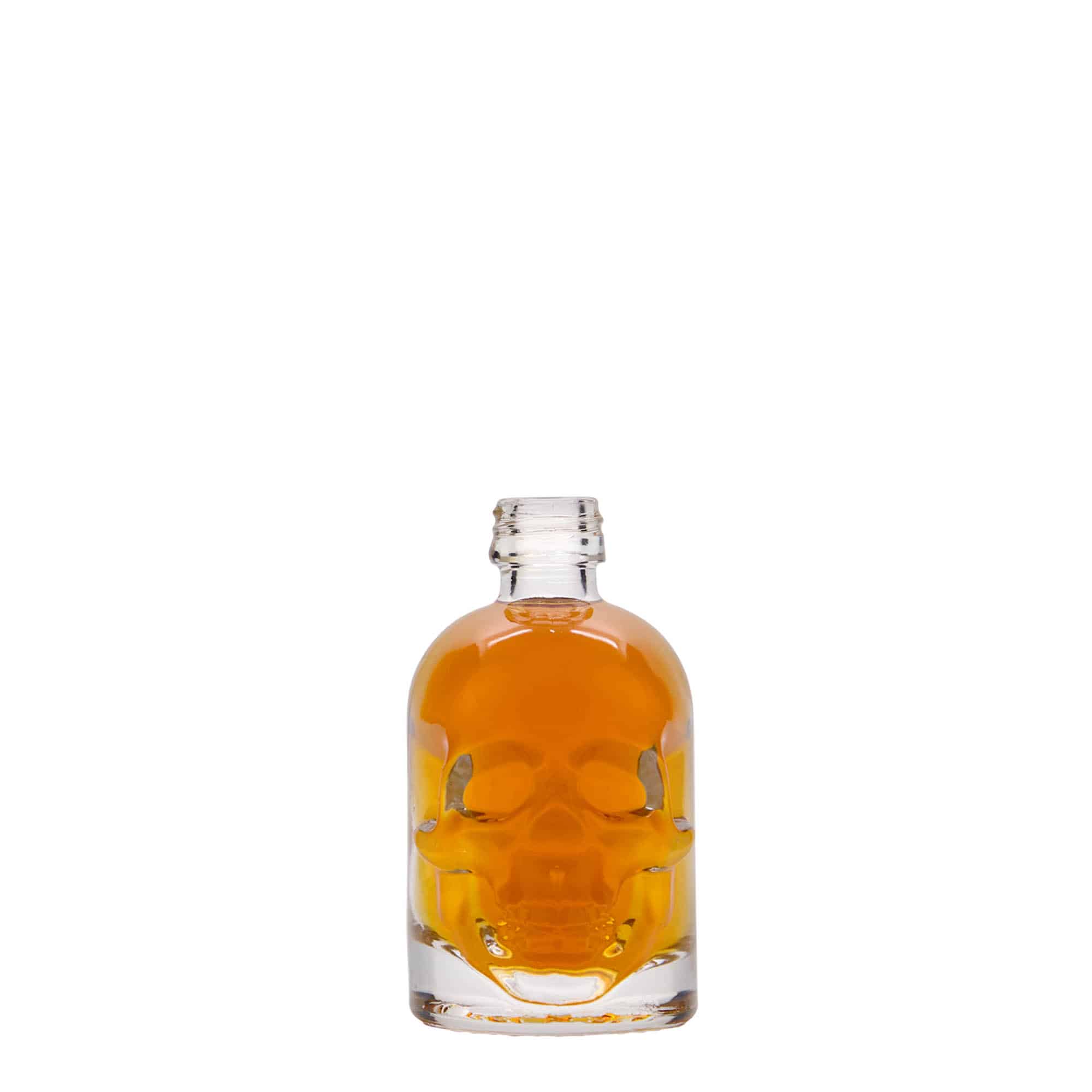 50 ml glass bottle ‘Skull’, opening: PP 18