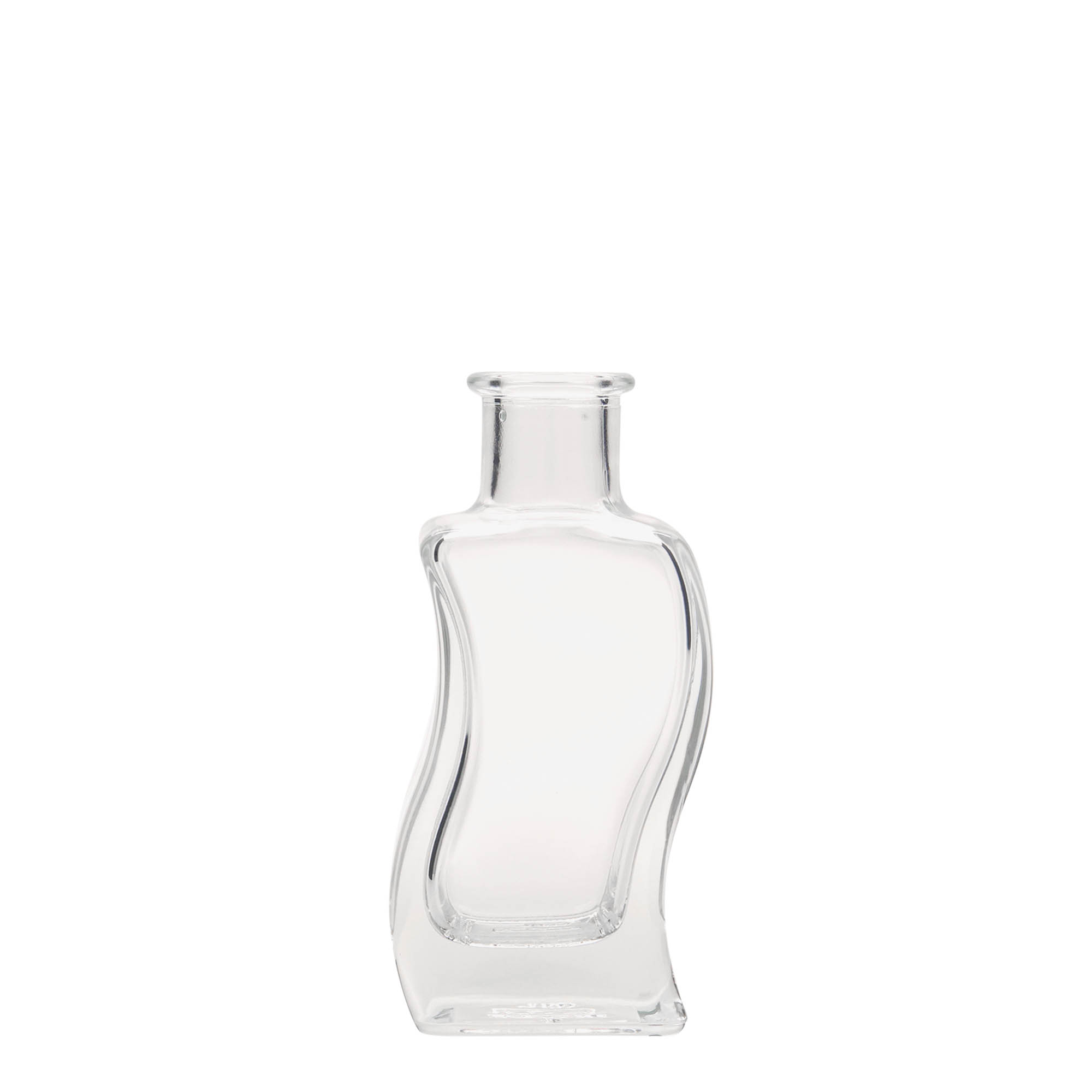 100 ml glass bottle 'Wave', square, opening: cork 100 ml glass bottle 'Wave', square, opening: cork