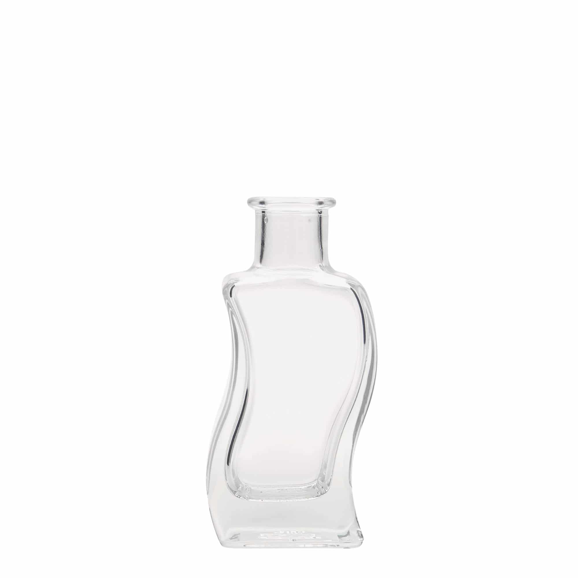 100 ml glass bottle ‘Wave’, square, opening: cork