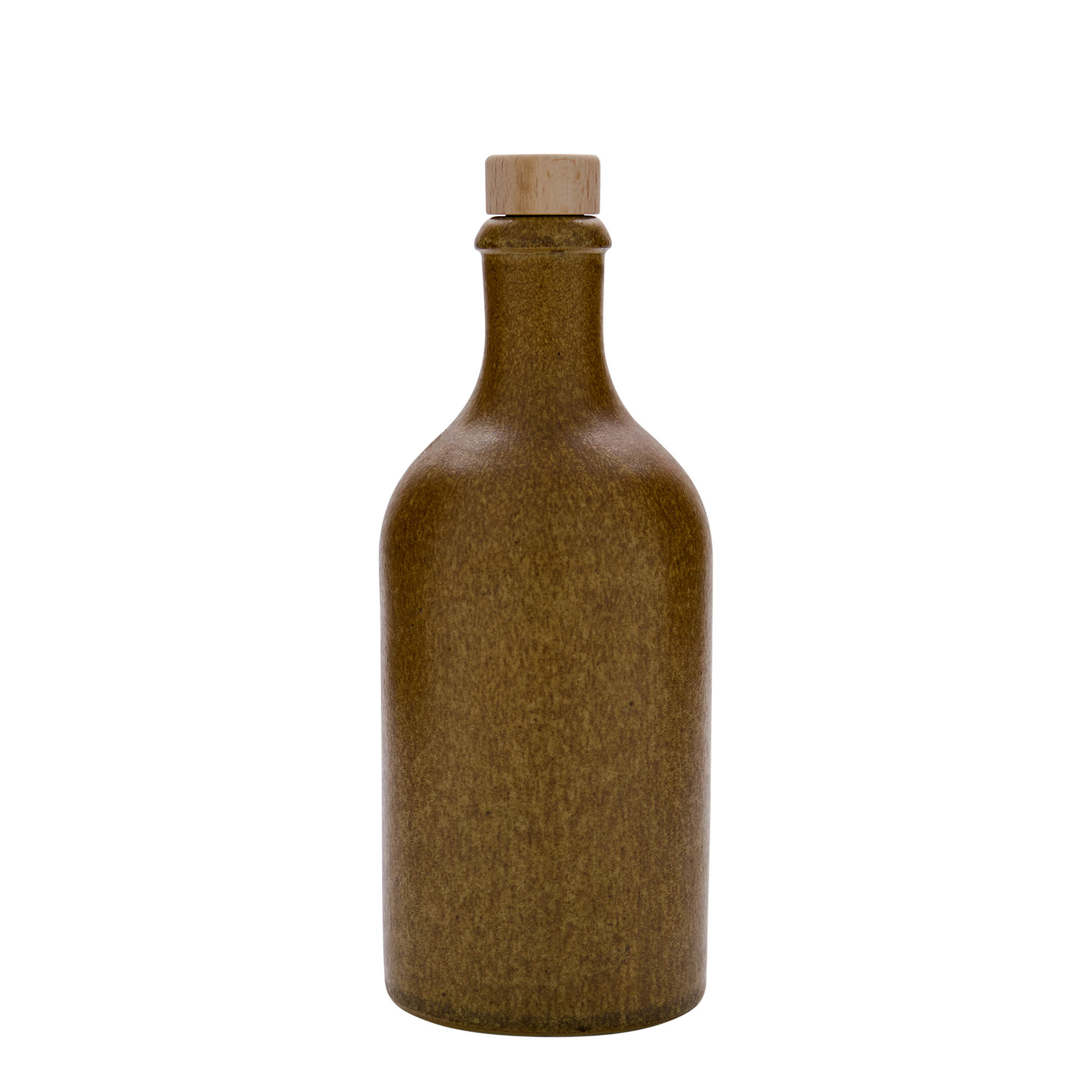 500 ml clay jug, stoneware, brown-crystal, opening: cork