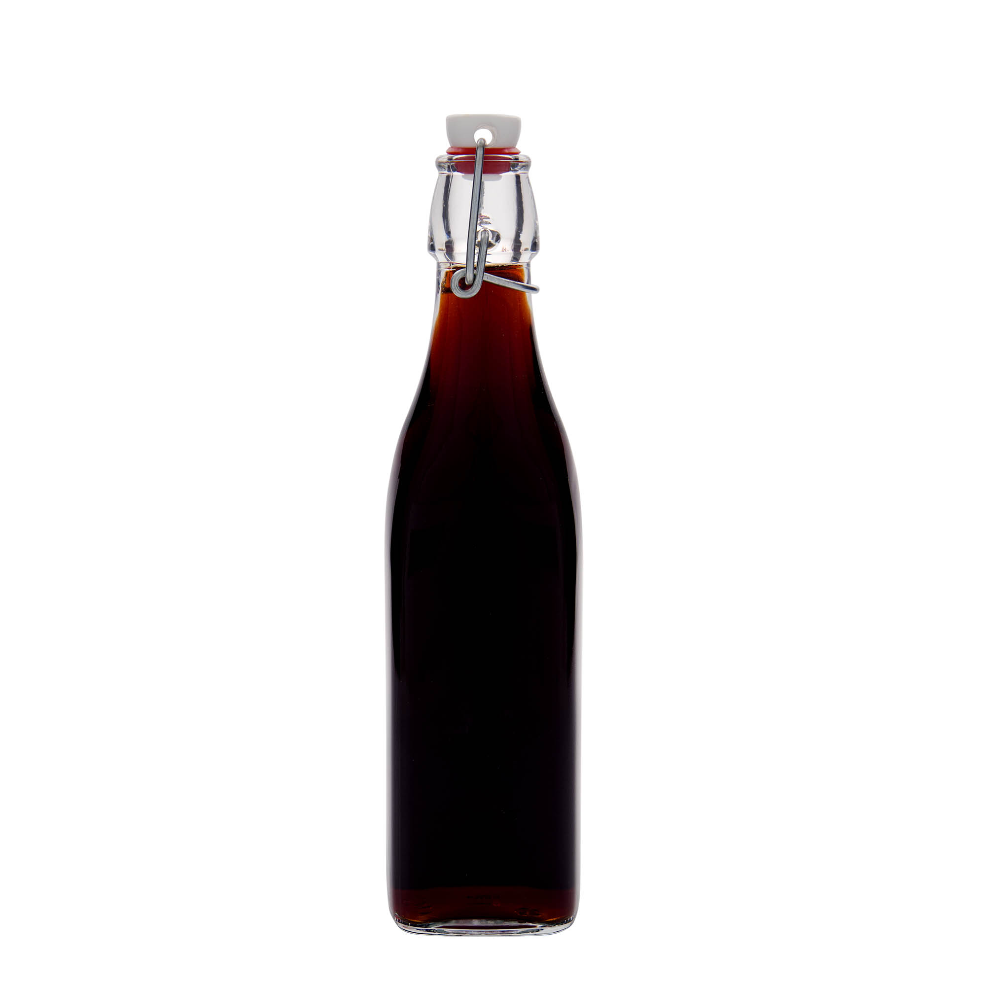 500 ml glass bottle ‘Swing, square, opening: swing top closure’