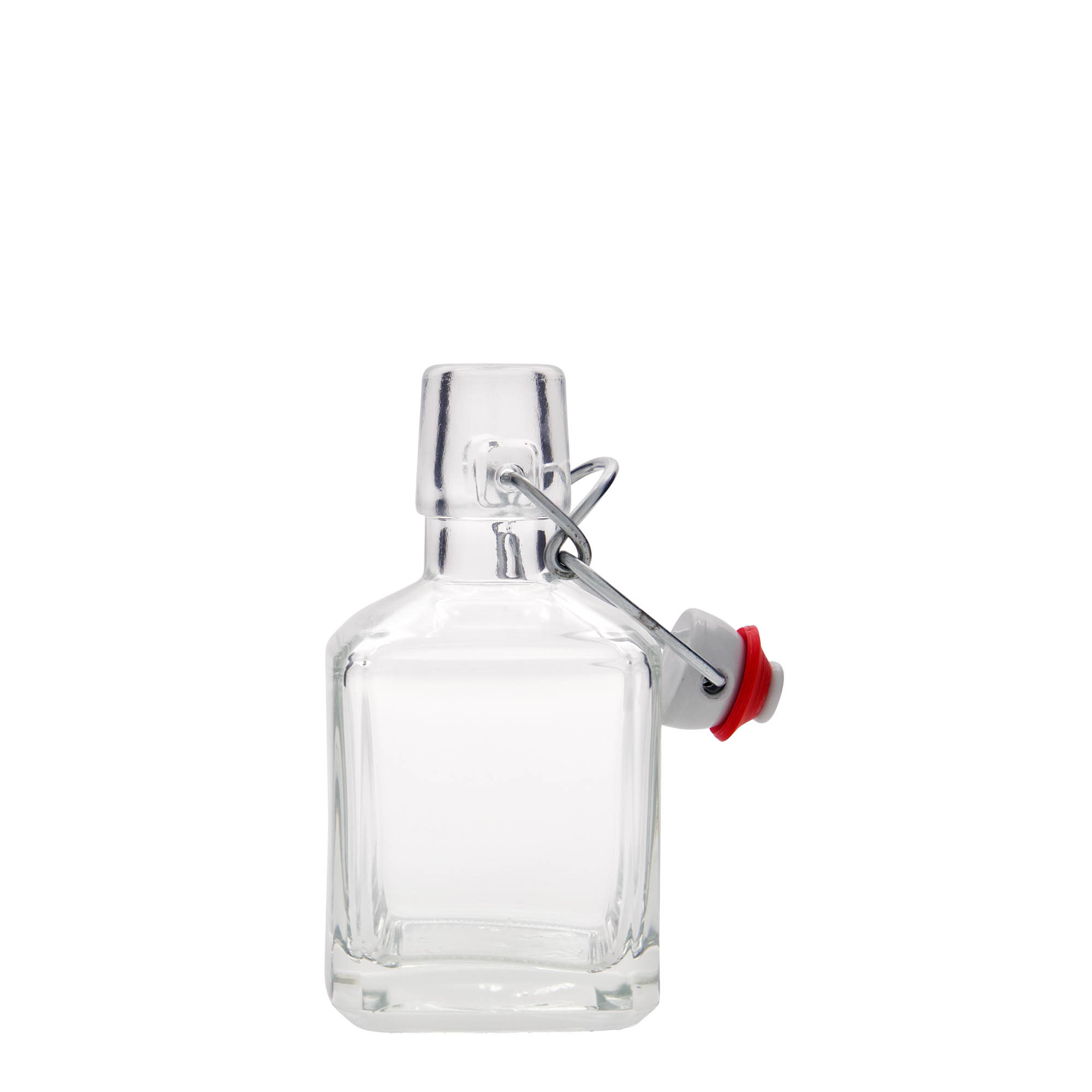 200 ml glass bottle 'Kubica', square, opening: swing top closure