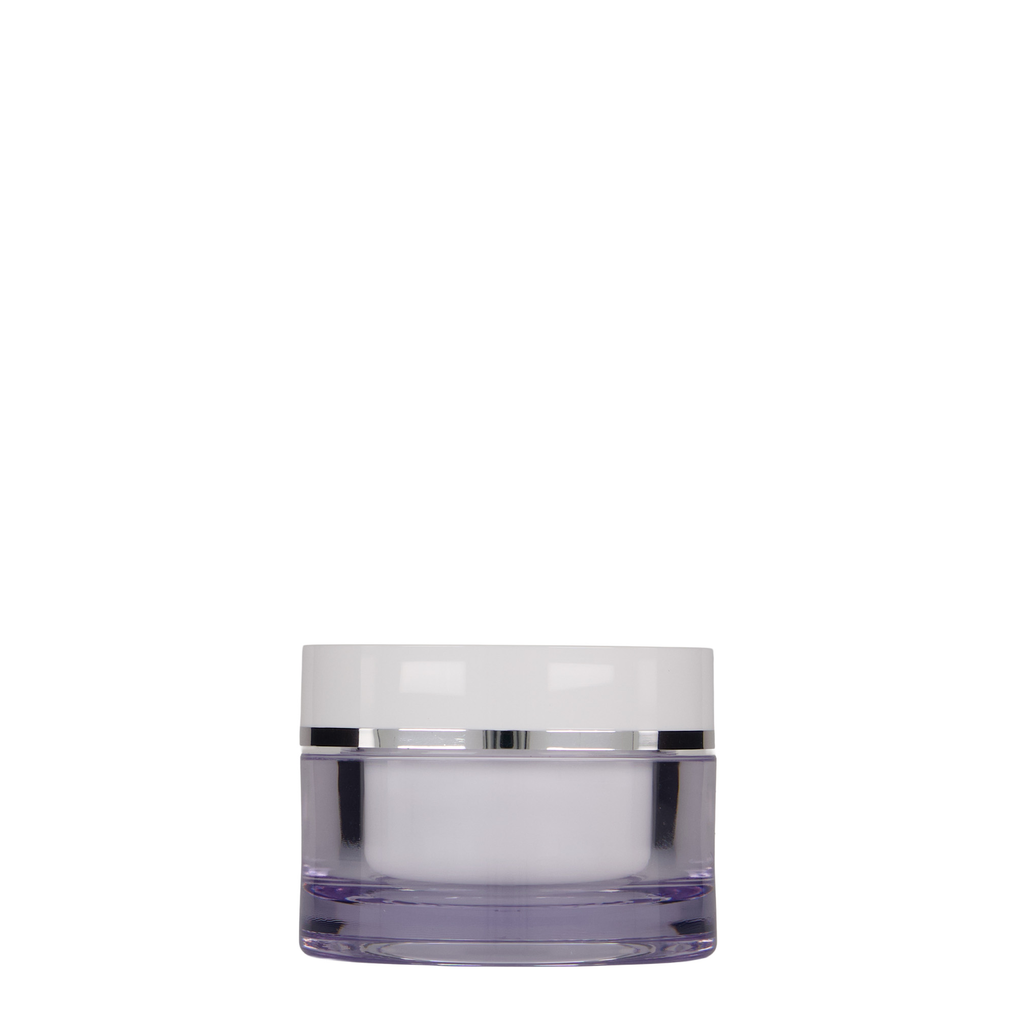 50 ml cosmetic jar, SAN plastic, white, closure: screw cap
