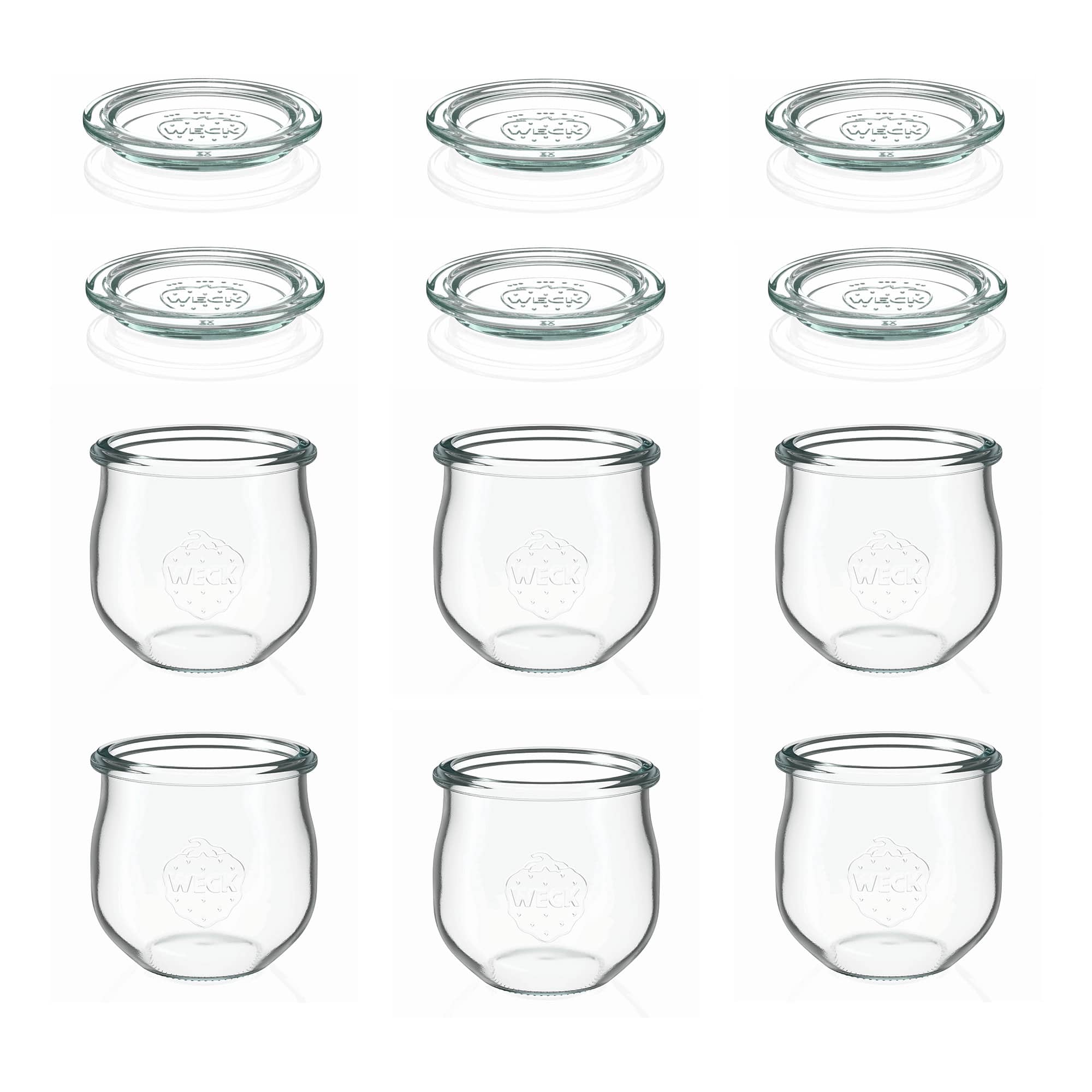 6x 370 ml WECK tulip jar with glass lid RR 80
