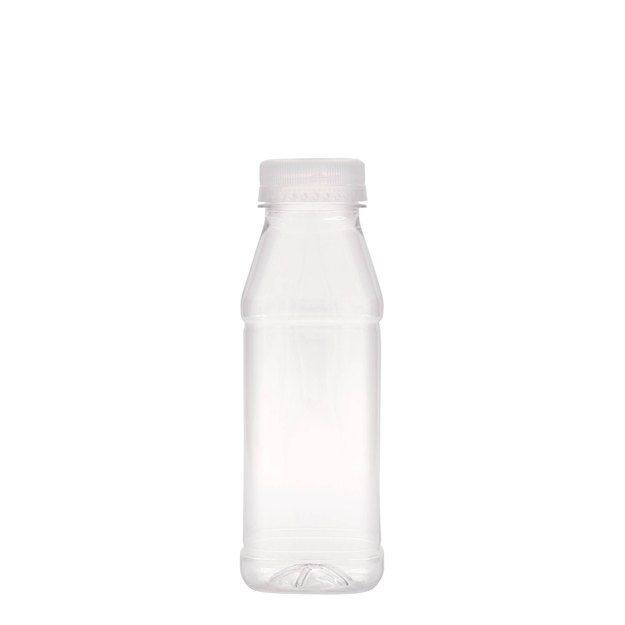 330 ml PET bottle 'Milk and Juice Carré', square, plastic, opening: 38 mm