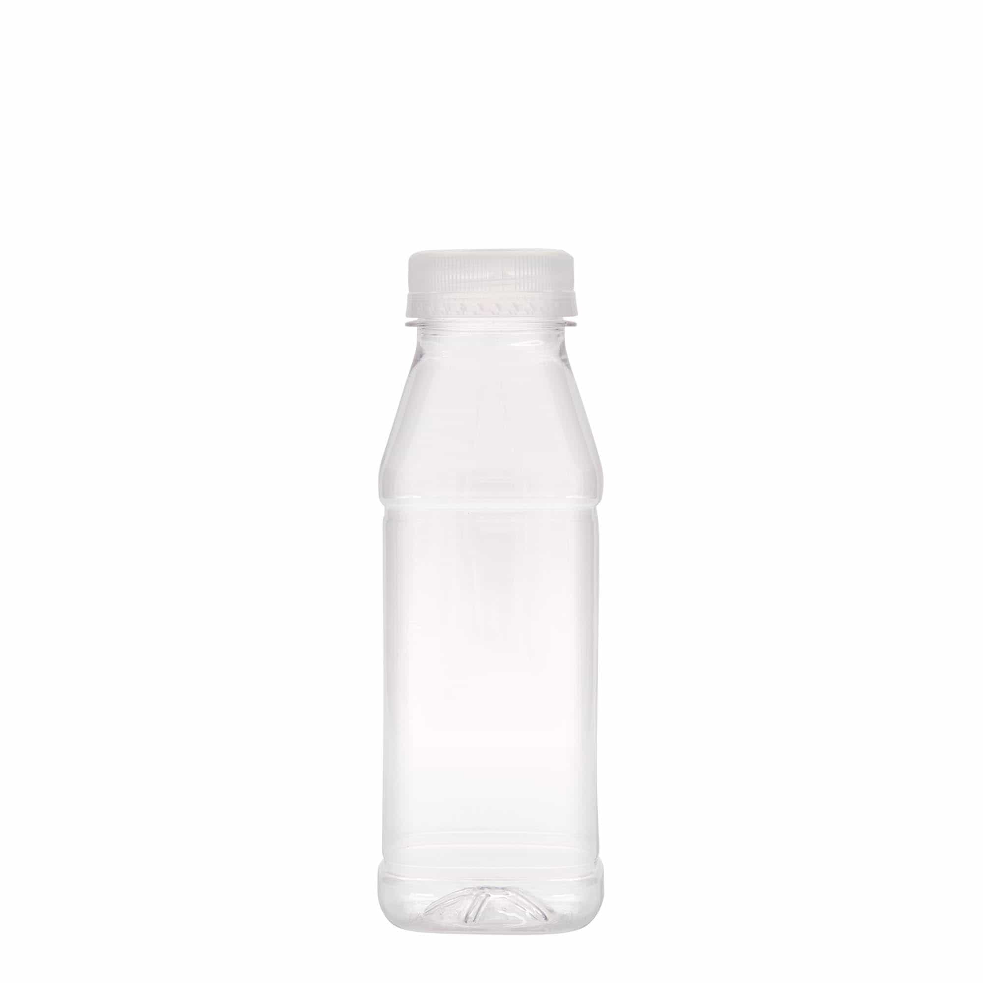 330 ml PET bottle ‘Milk and Juice Carré’, square, plastic, opening: 38 mm