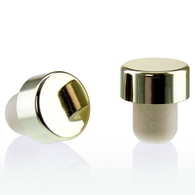 19 mm mushroom cork, plastic, gold, for opening: cork