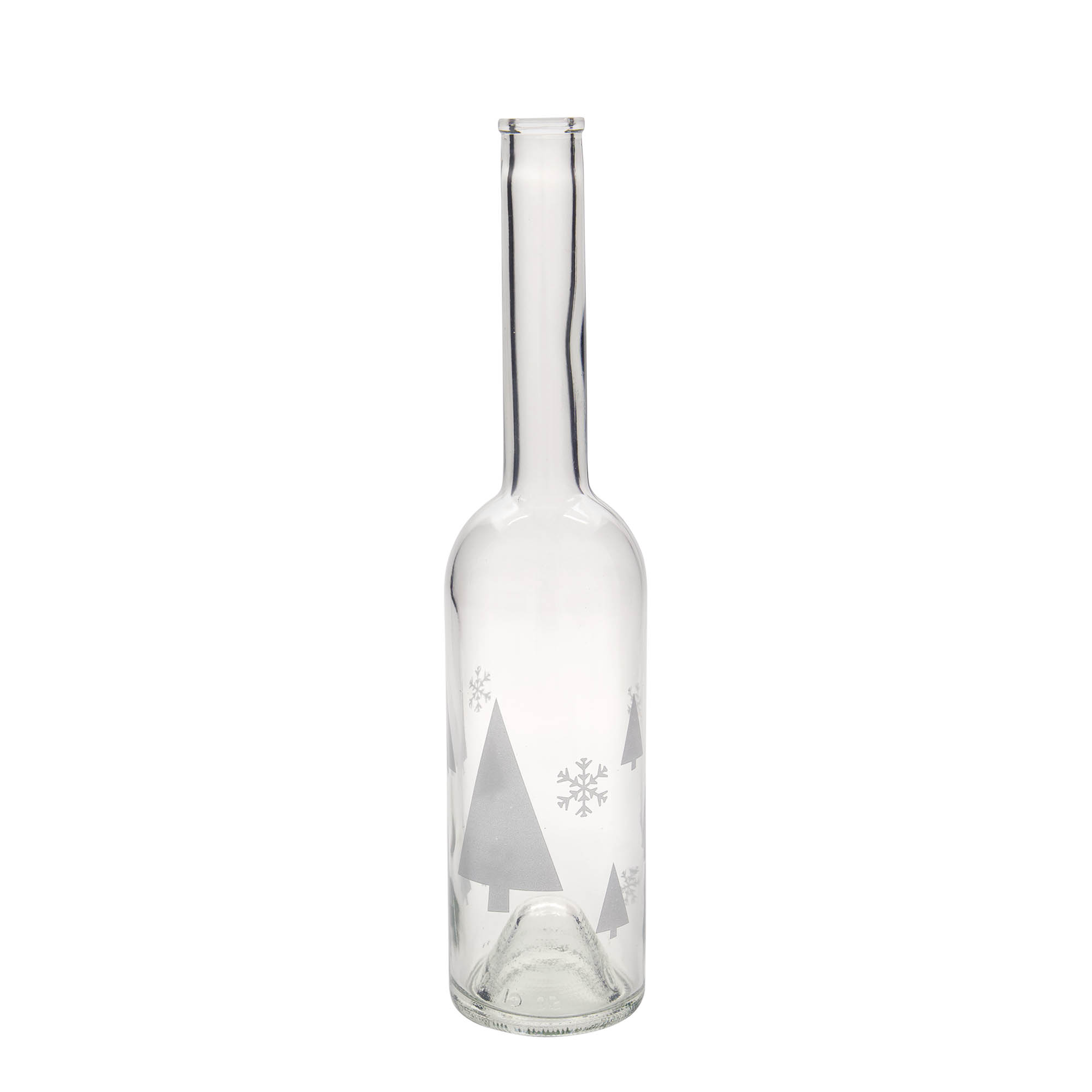 500 ml glass bottle 'Opera', design: snowflakes, opening: cork