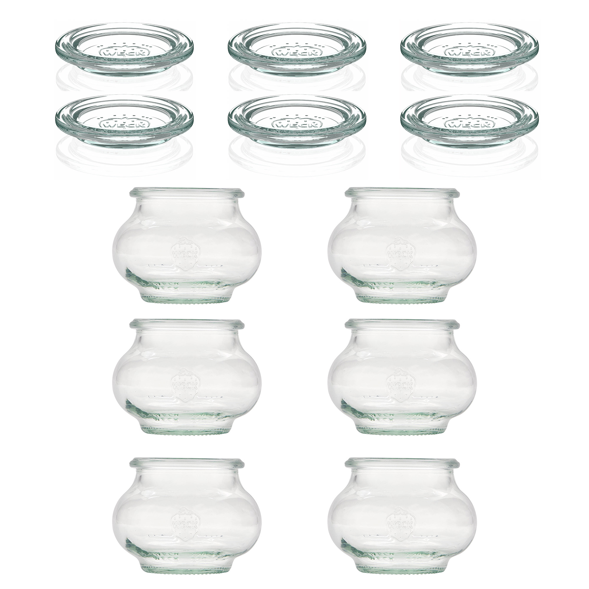 6x 220 ml WECK decorative jar with glass lid RR 60