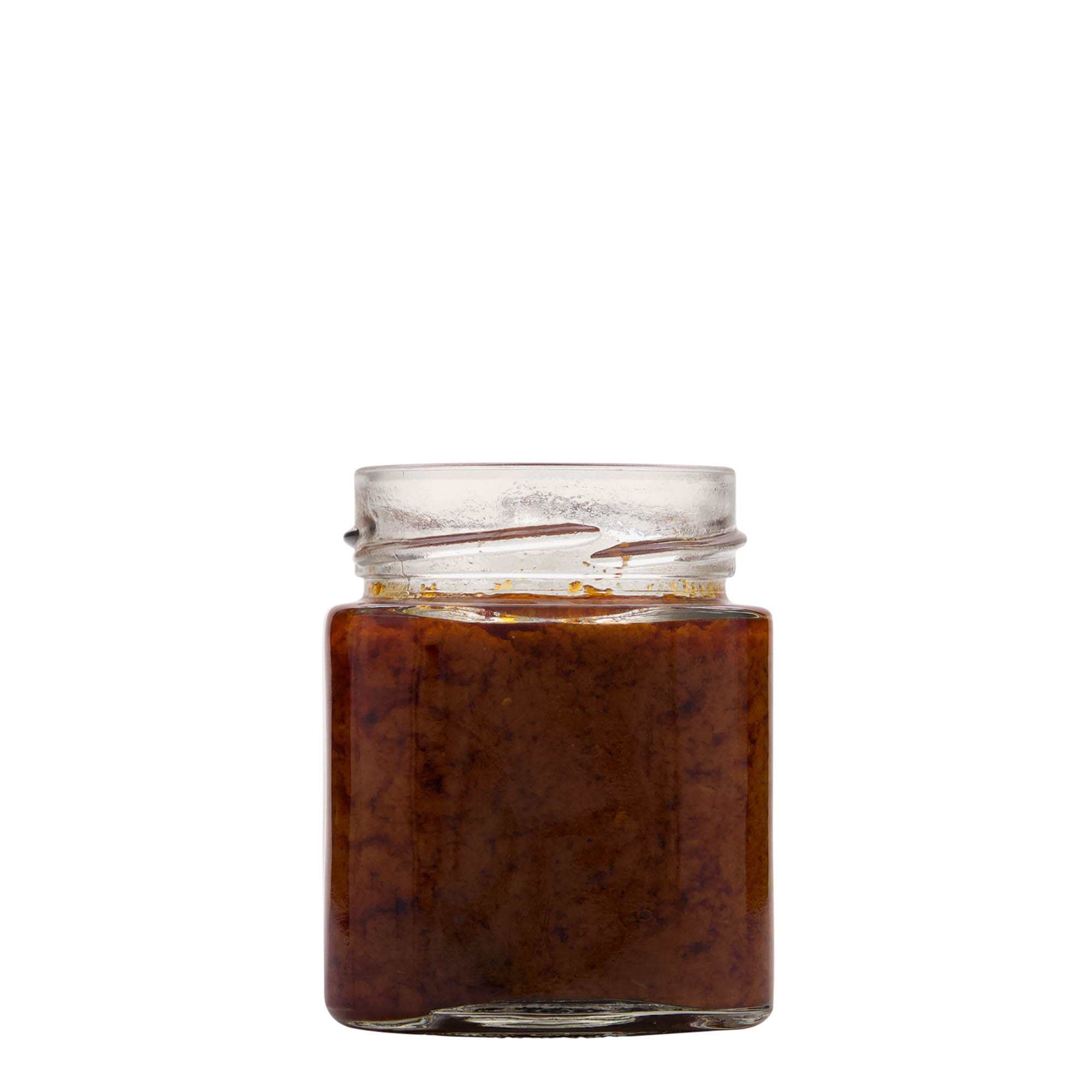 212 ml square glass 'Ikarus', opening: Deep-Twist-Off (DTO 63)