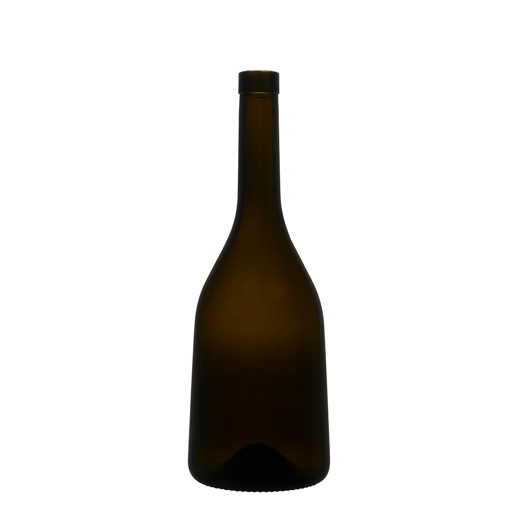 750 ml glass bottle 'Rustica', antique green, opening: cork