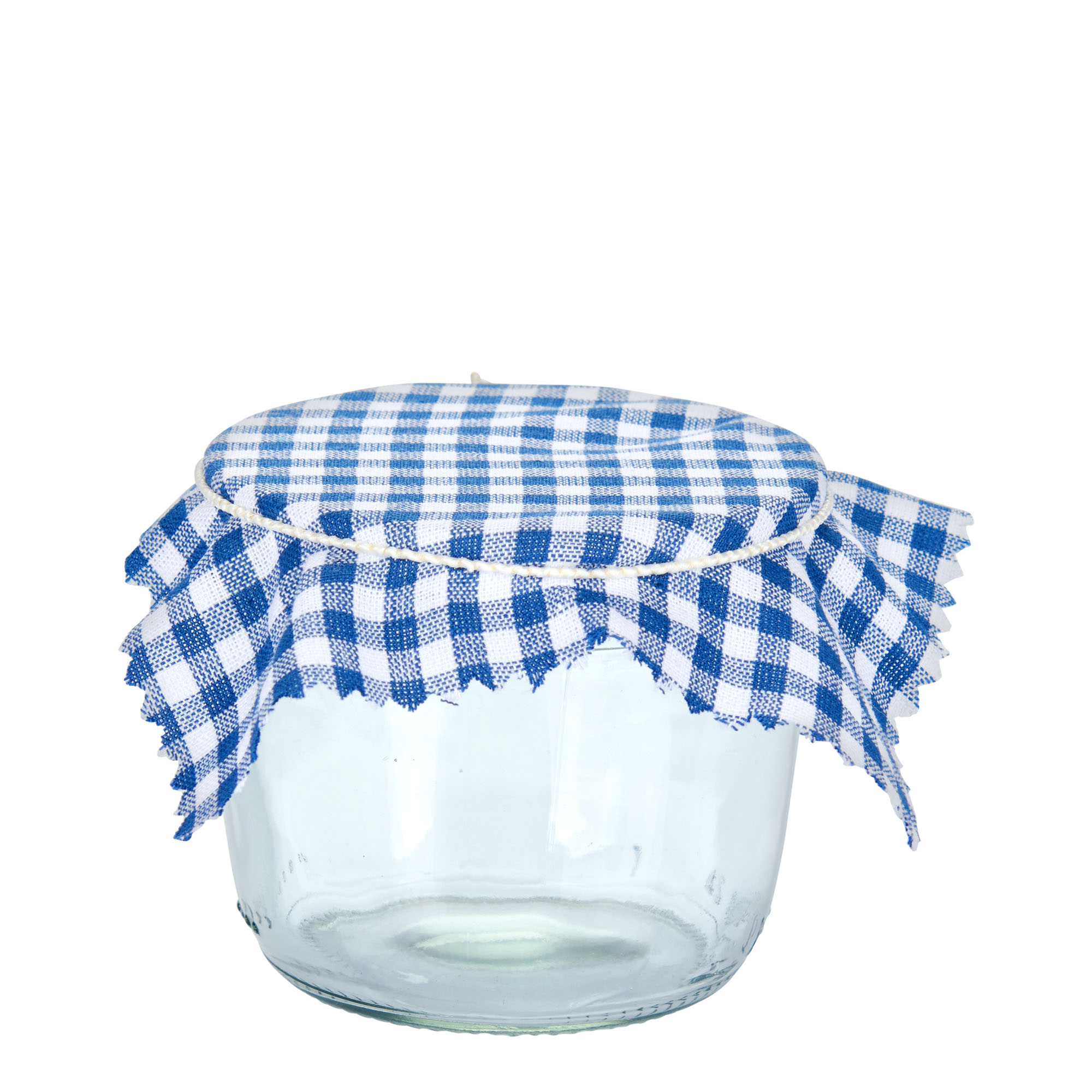 Checked fabric jar cover 12x12, square, textile, dark blue, for opening: TO38-TO53
