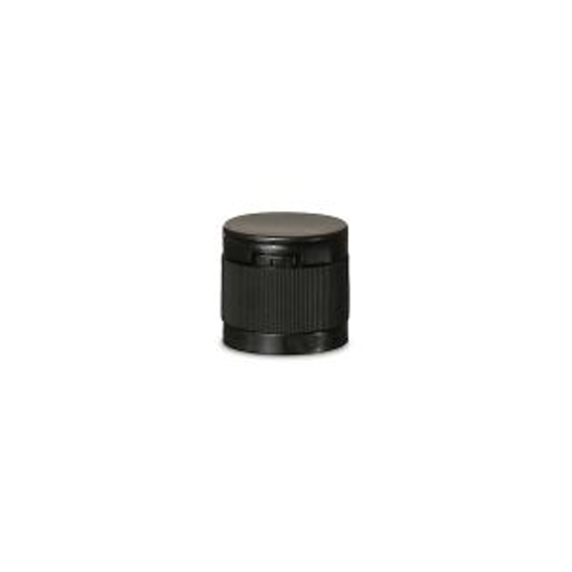 Screw cap with hinge, black PP plastic, for neck: DIN 18