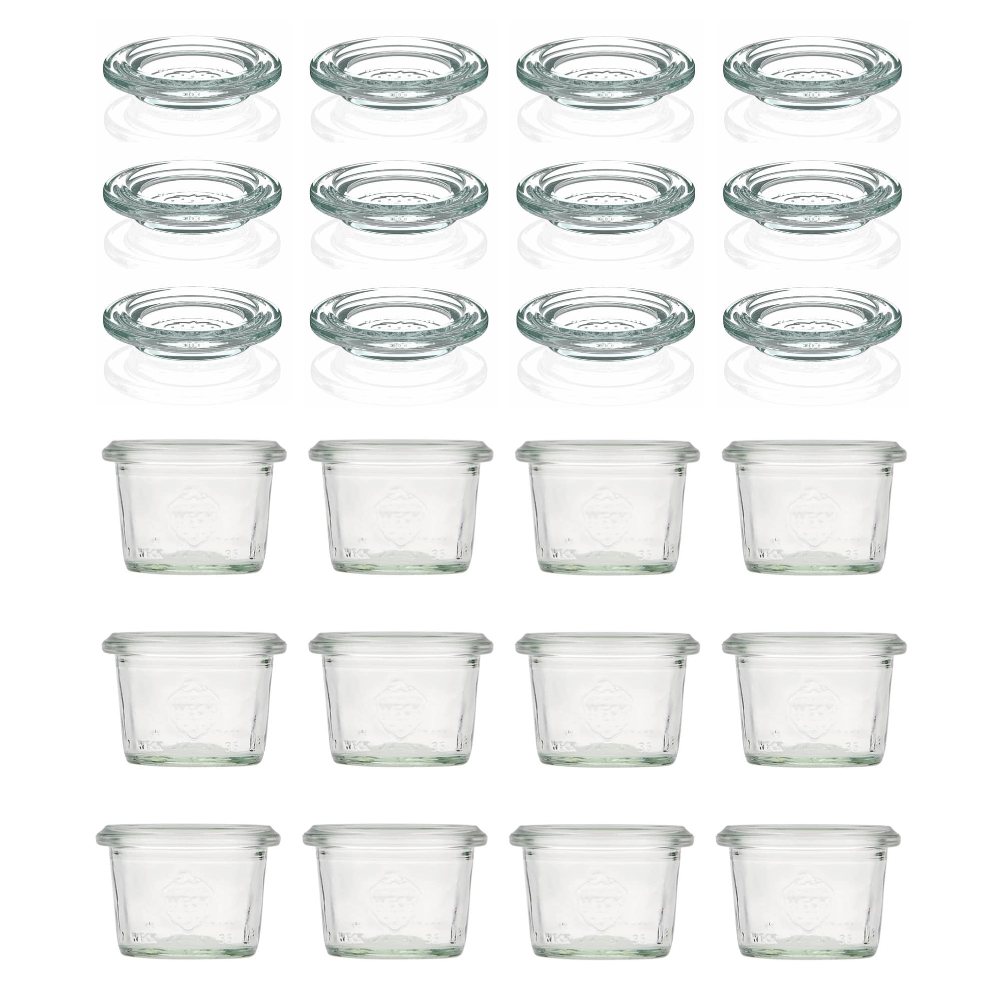 12x 35 ml WECK inverted jar with glass lid RR 40