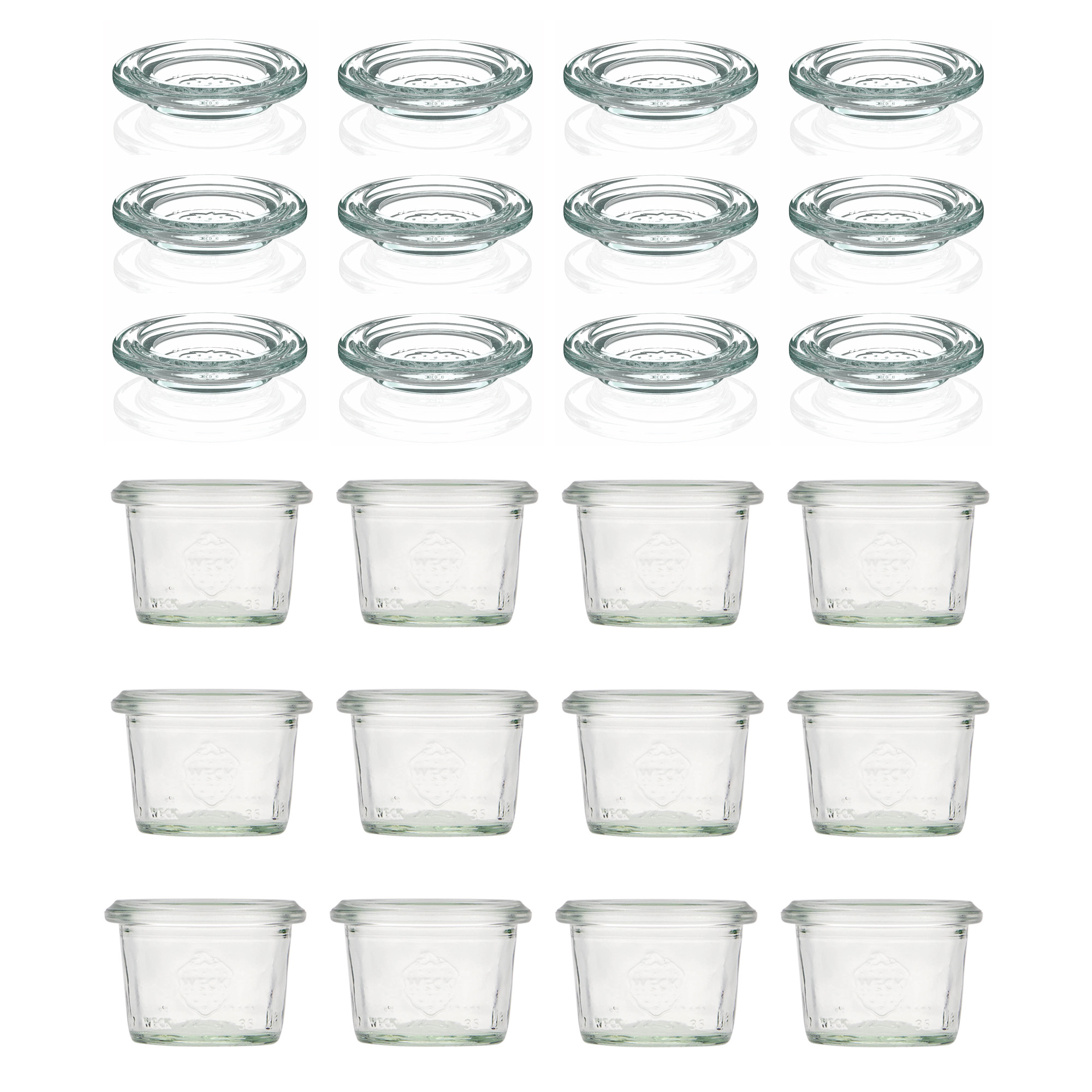 12x 35 ml WECK inverted jar with glass lid RR 40