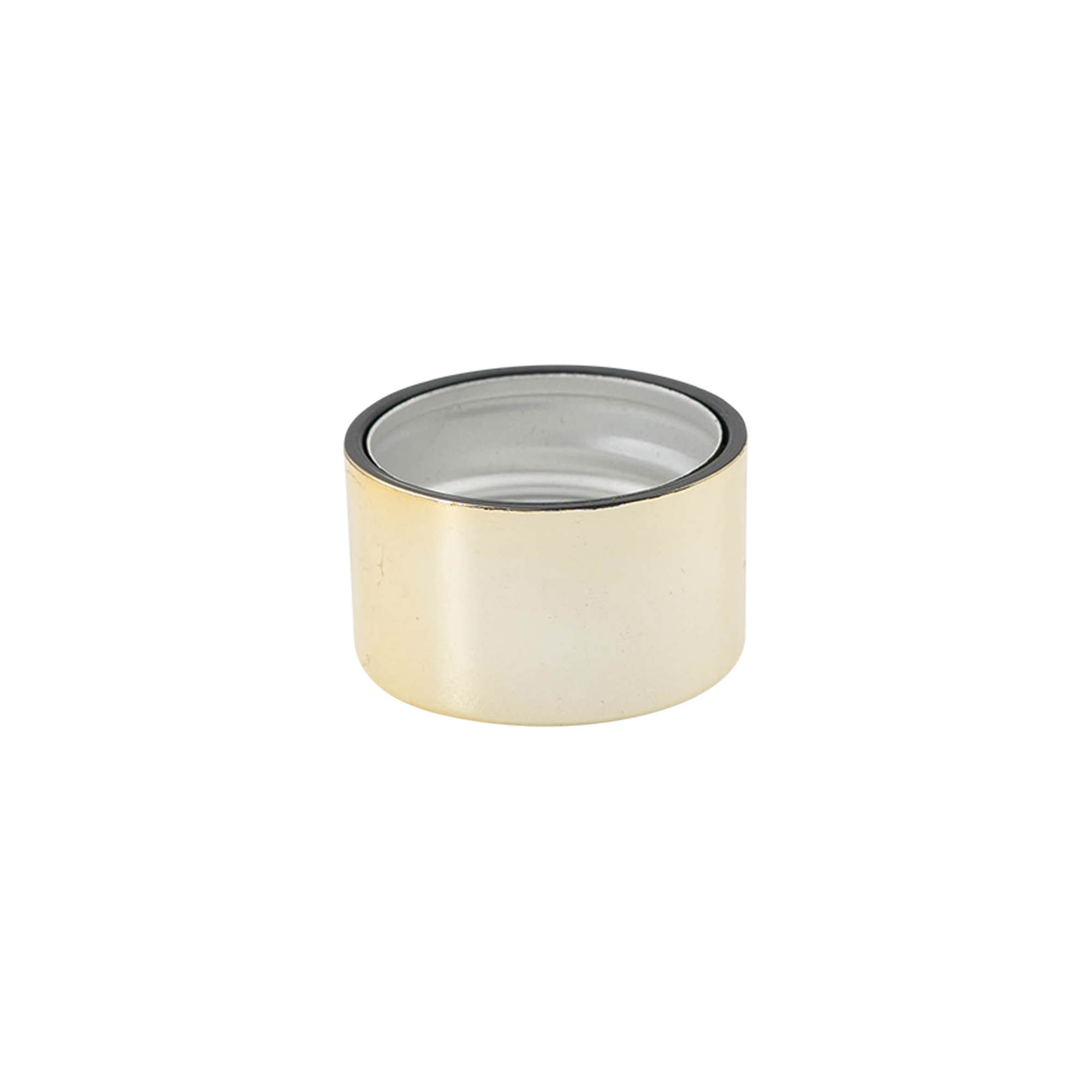 Screw cap, metal-plastic, gold, for opening: PP 28