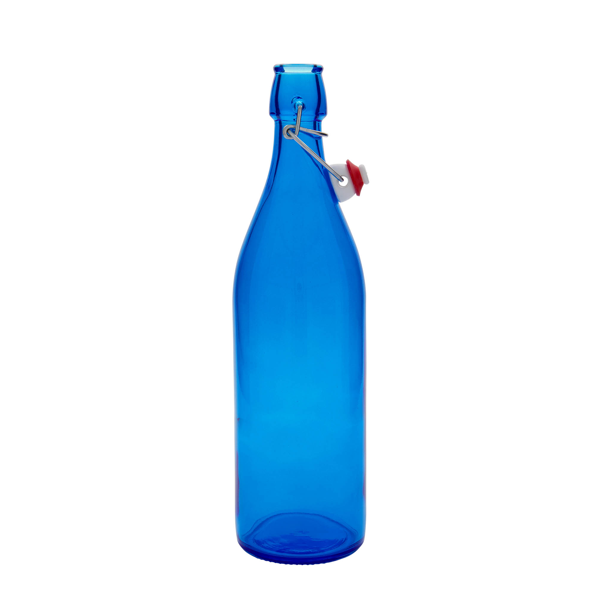 1,000 ml glass bottle 'Giara', blue, opening: swing top closure