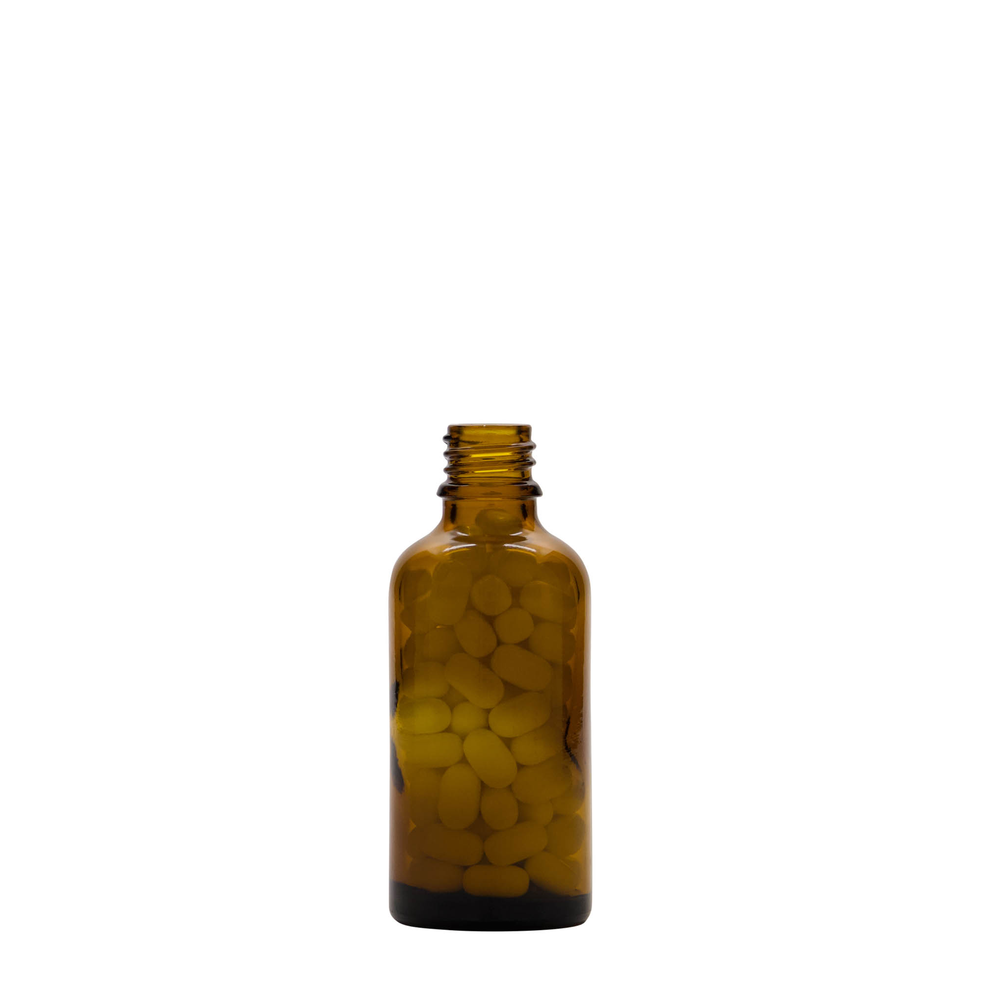 50 ml medical bottle, glass, brown, opening: DIN 18 50 ml medical bottle, glass, brown, opening: DIN 18