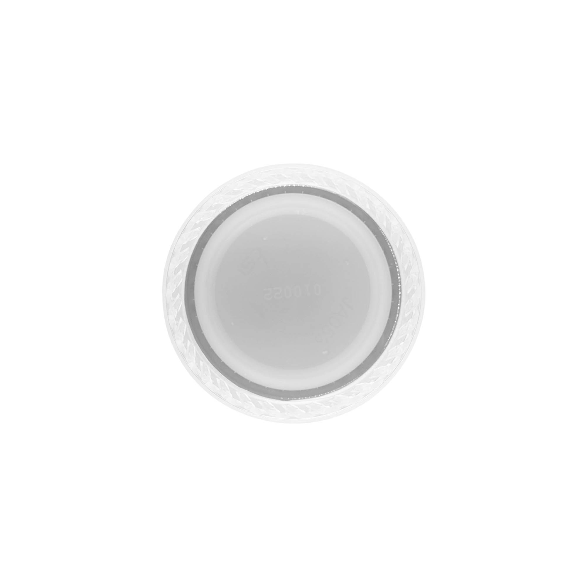 Screw cap for two start thread, PE plastic, white, for opening: PET 38 mm