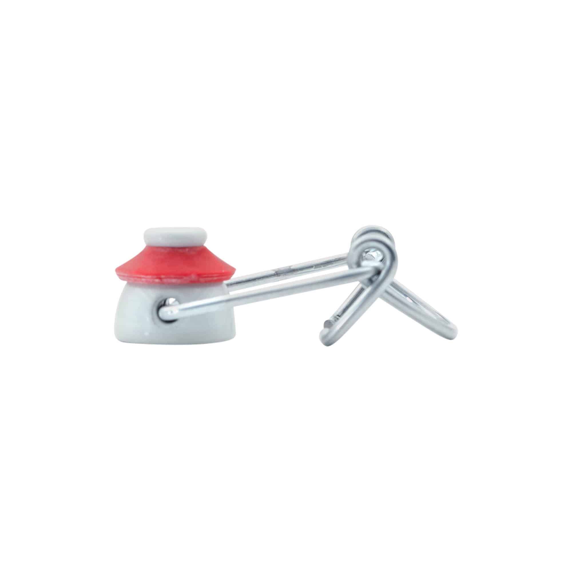 Standard clamp closure, plastic, red-white