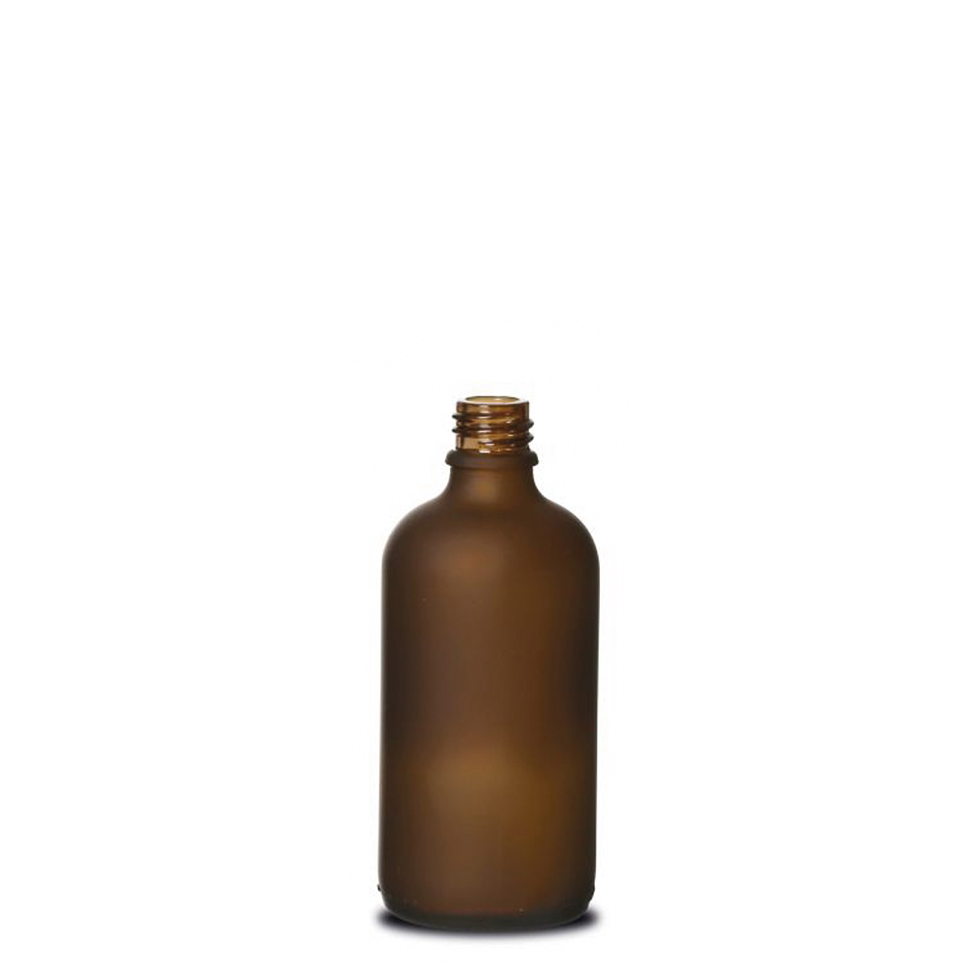 100 ml medicine bottle, glass, frosted brown, neck: DIN 18 100 ml medicine bottle, glass, frosted brown, neck: DIN 18