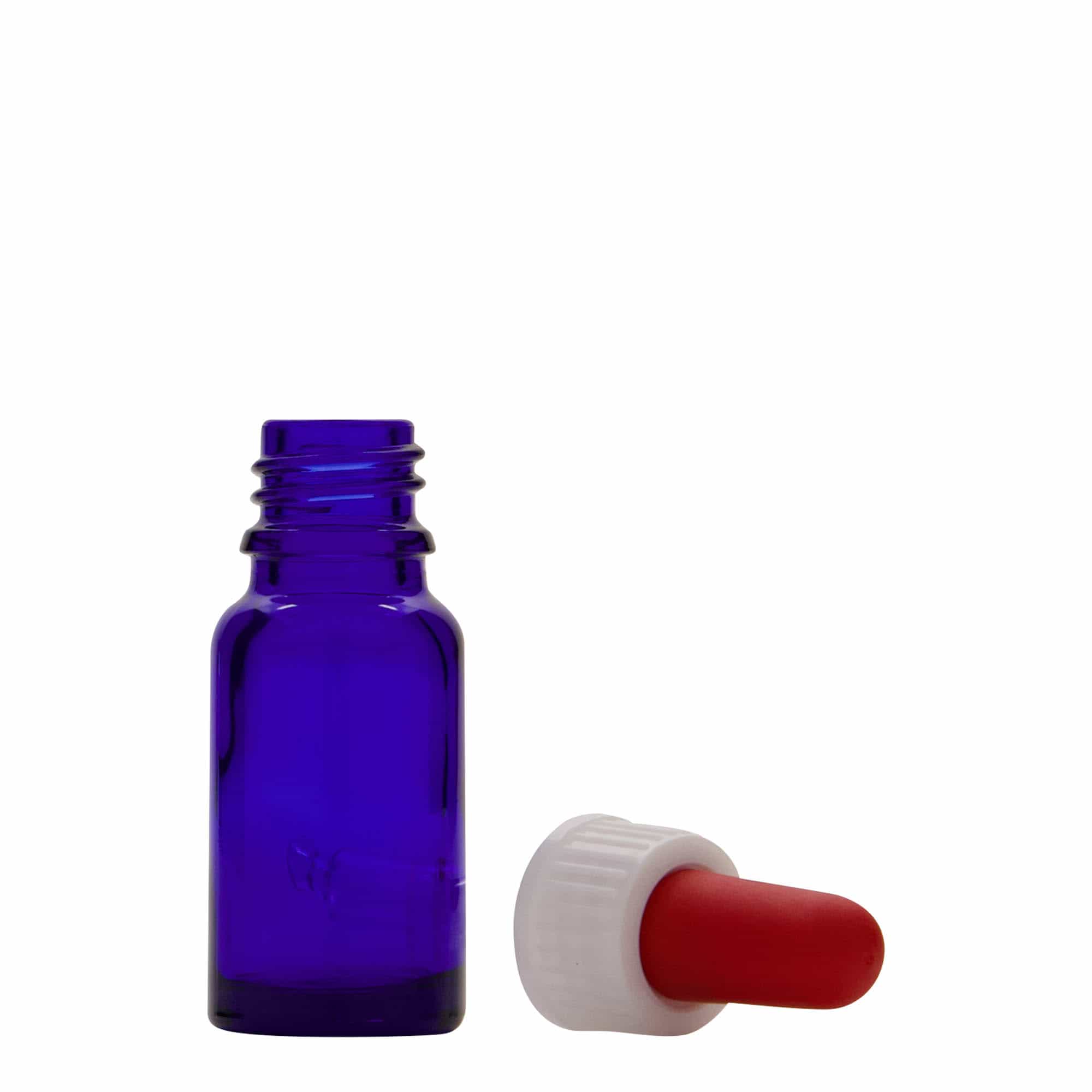 10 ml pipette bottle medicine, glass, royal blue-red, opening: DIN 18