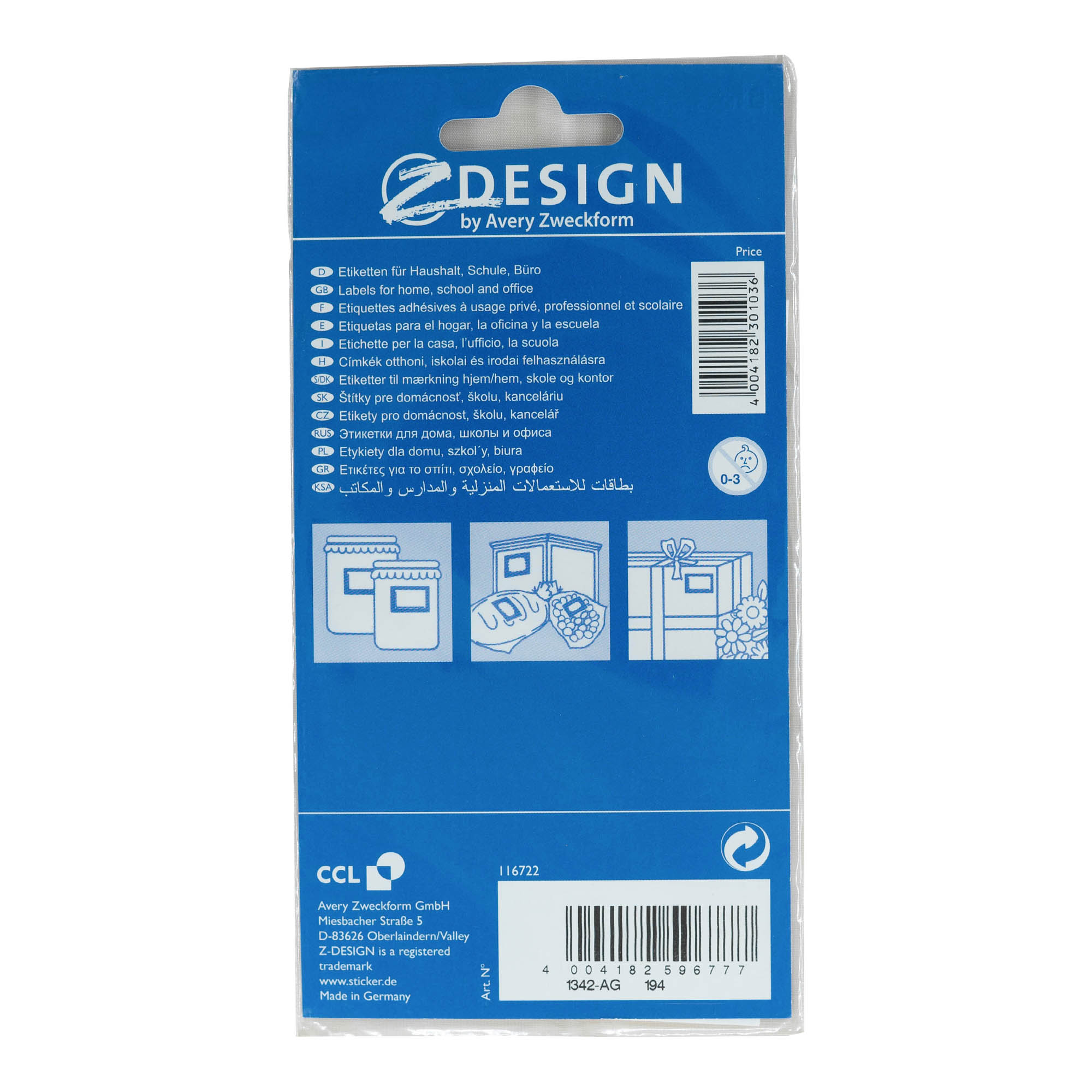 Zweckform Labels 'Fruit Basket', rectangular, paper, multicoloured Zweckform Labels 'Fruit Basket', rectangular, paper, multicoloured