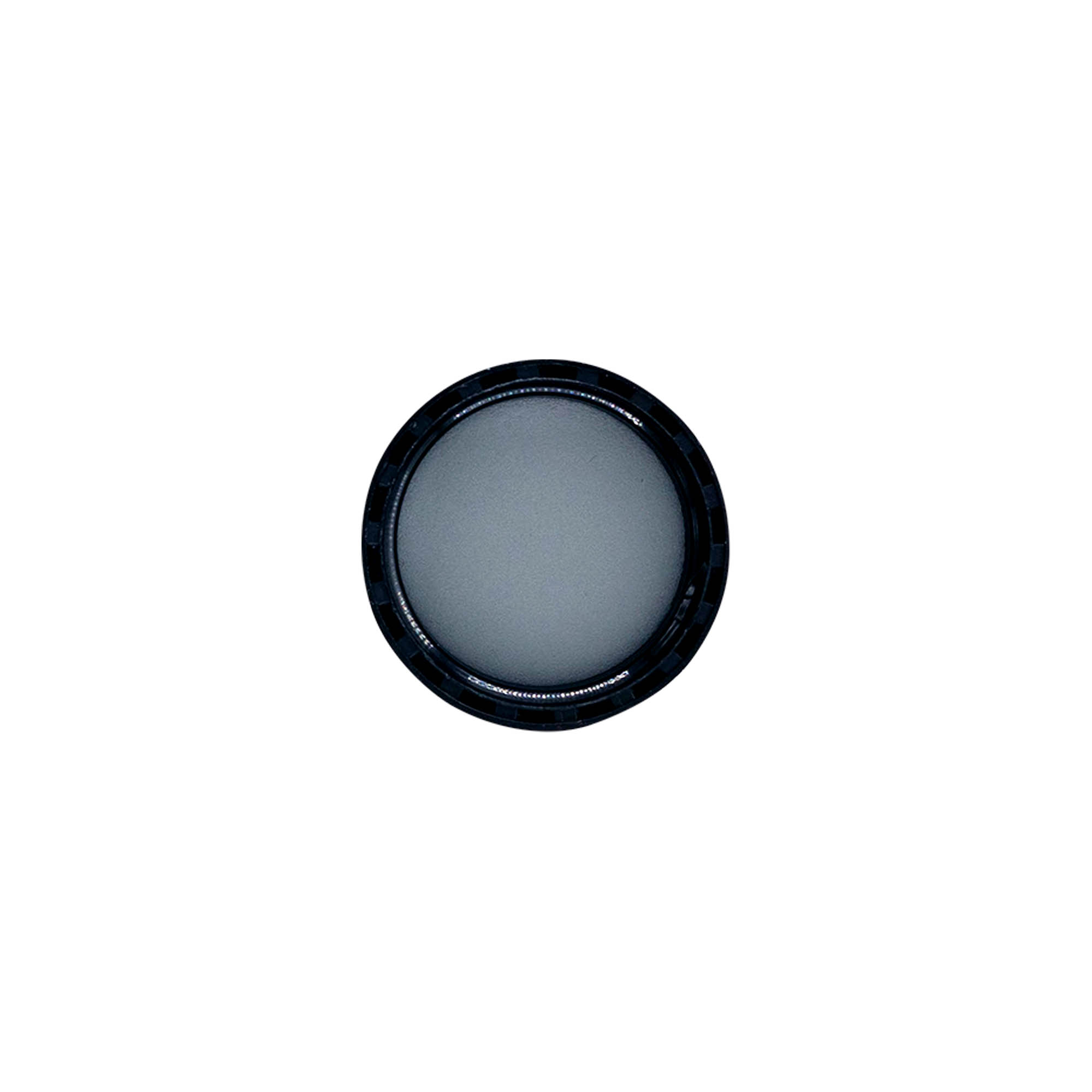 Screw cap with EPE insert, PE plastic, black, for opening: DIN 25