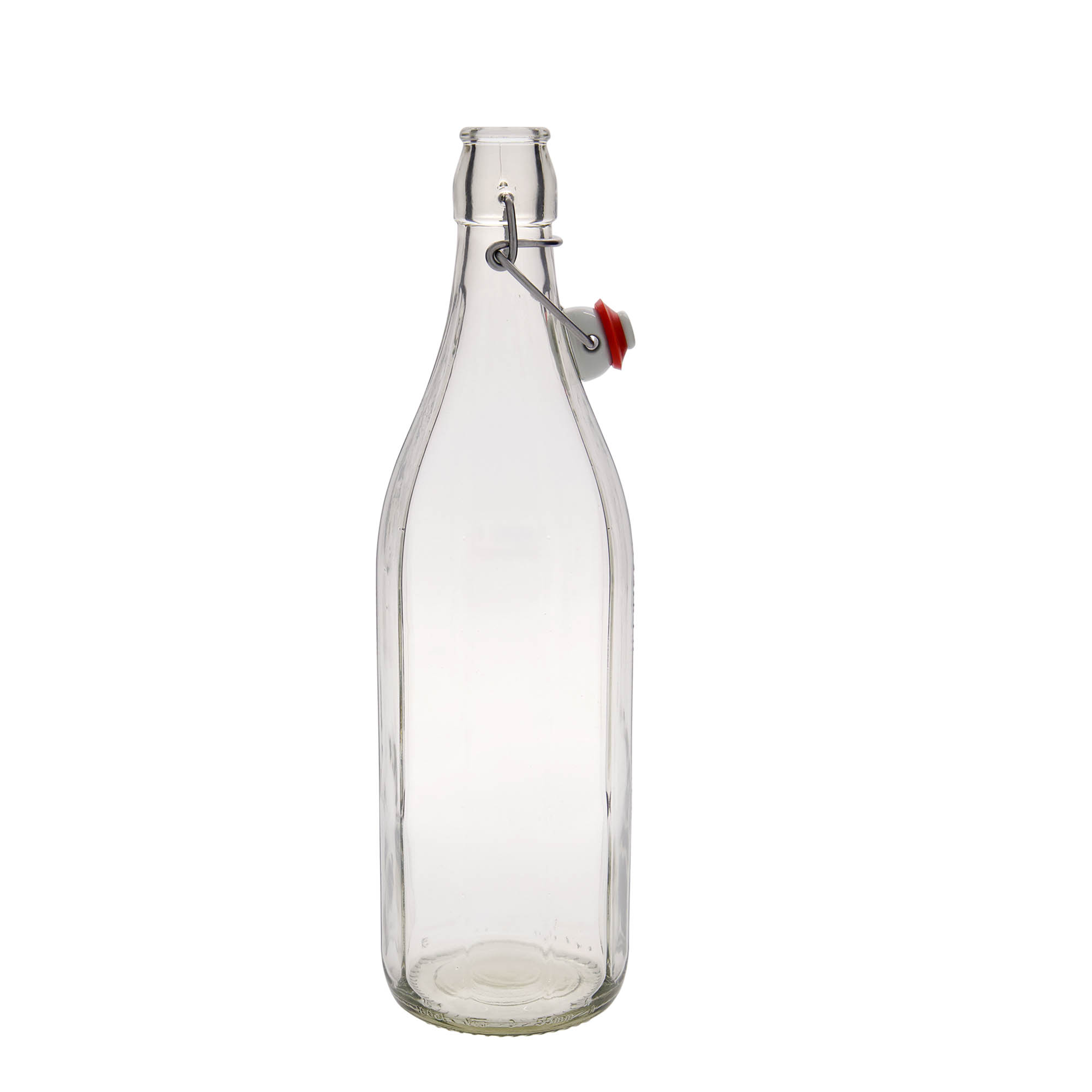 1,000 ml glass bottle 'Bravo' #, decagonal, opening: swing top closure