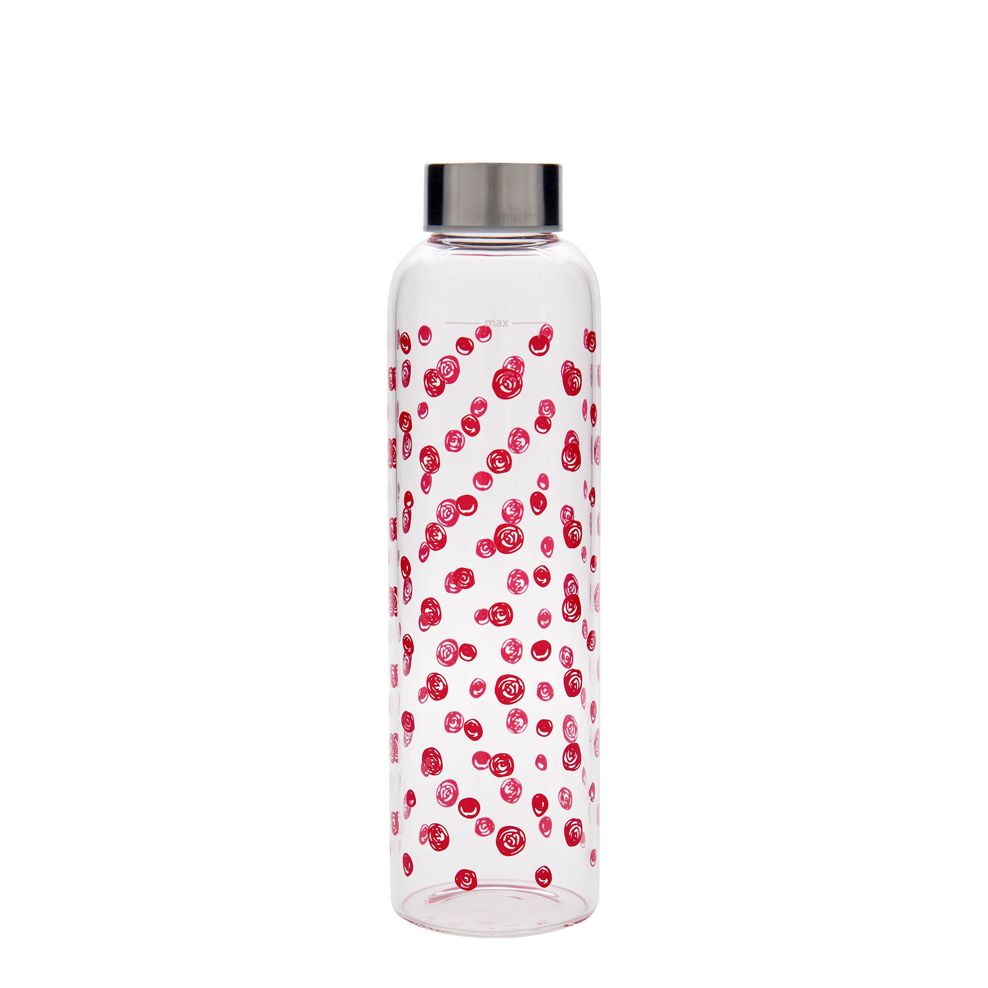 500 ml water bottle 'Perseus', print: red dots, closure: screw cap